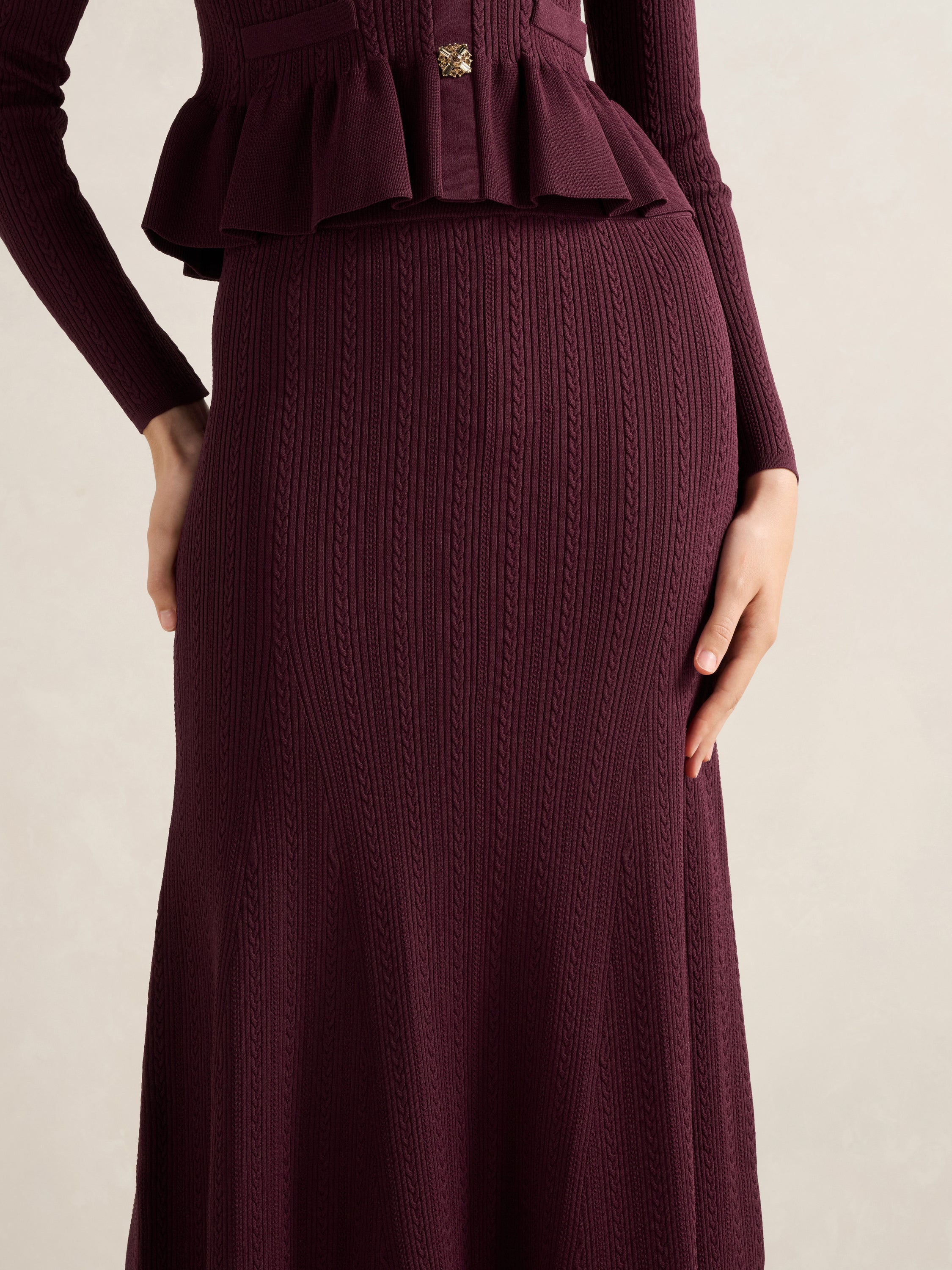 Lilia Godet Knit Midi Skirt