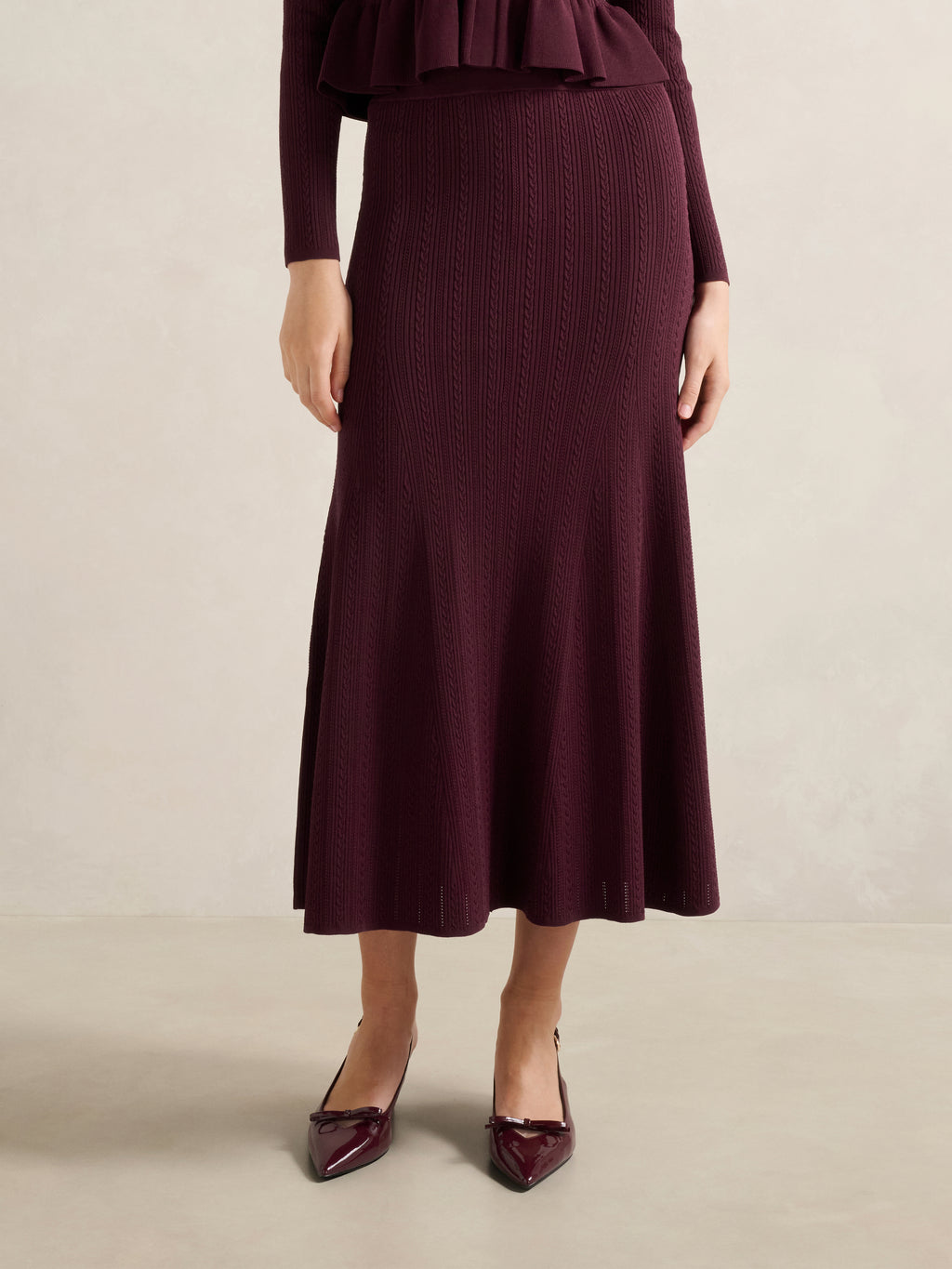Lilia Godet Knit Midi Skirt