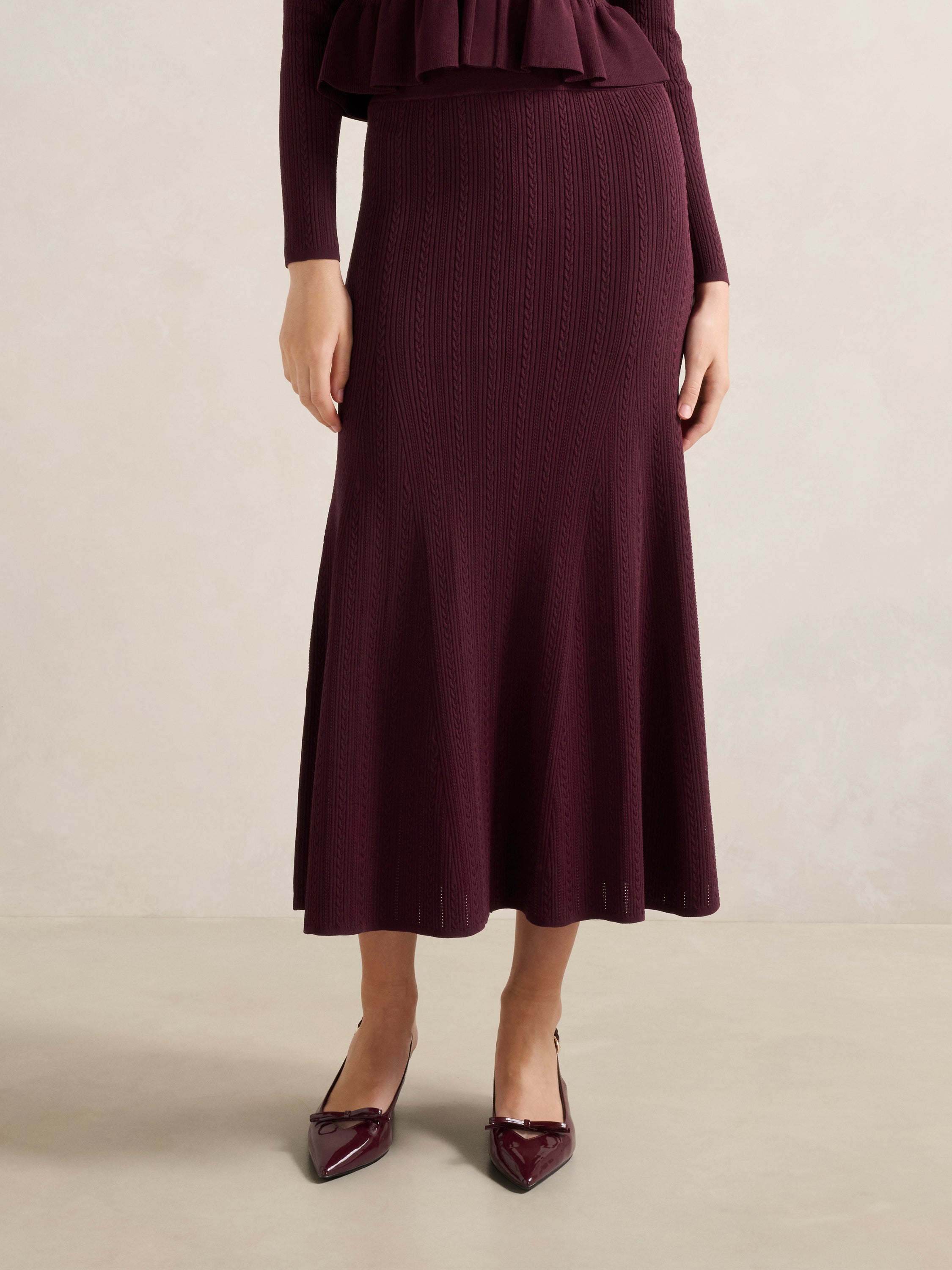 Lilia Godet Knit Midi Skirt