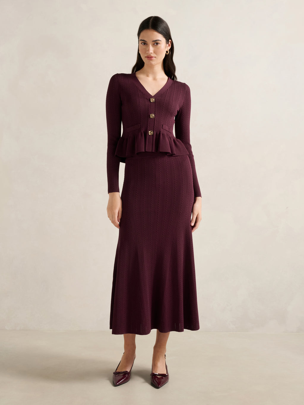 Lilia Godet Knit Midi Skirt