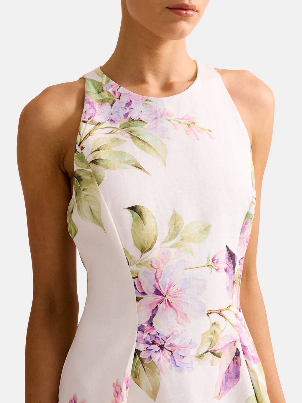 Sophia High Neck Printed Midi Dress