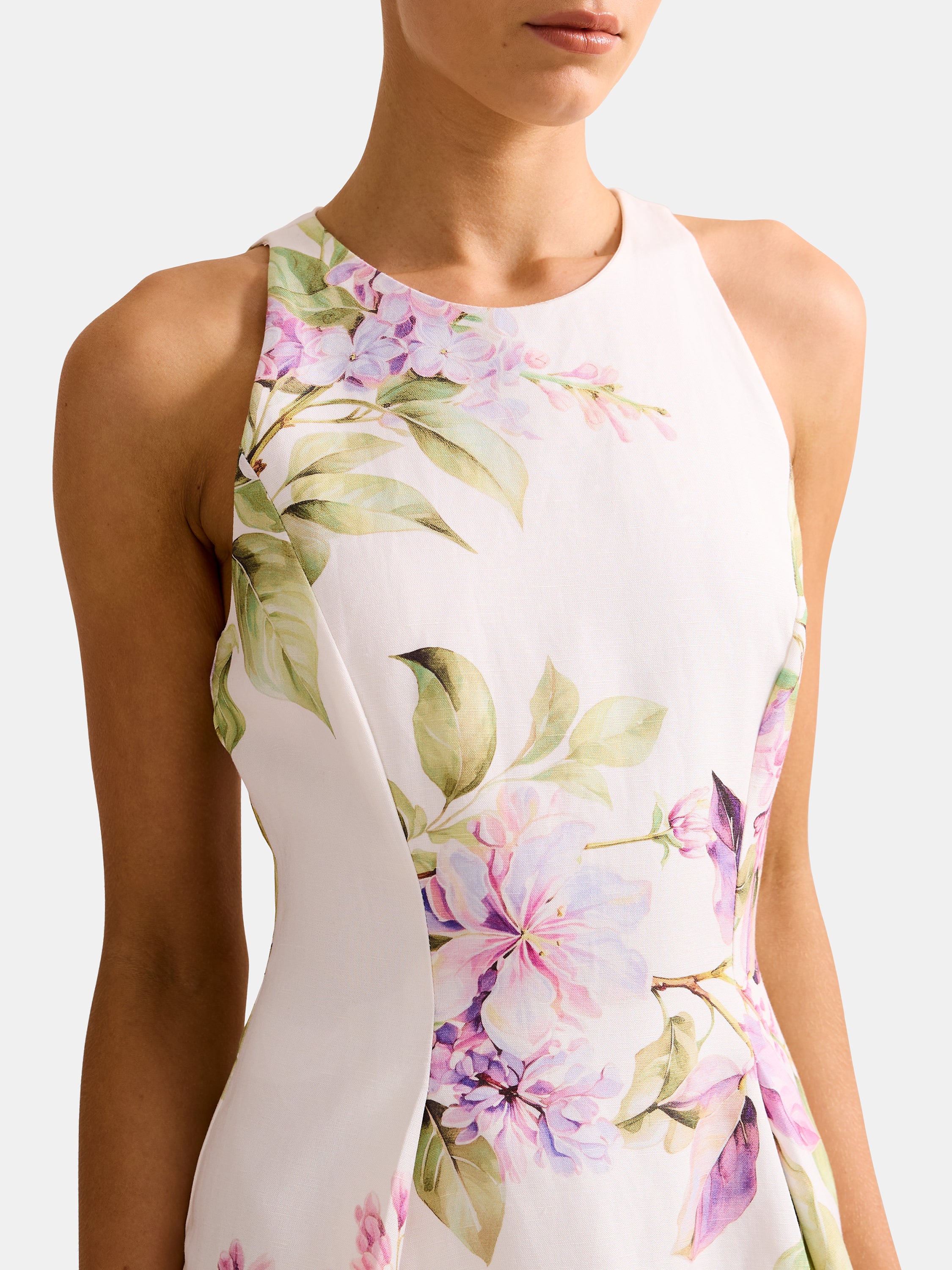 Sophia High Neck Printed Midi Dress