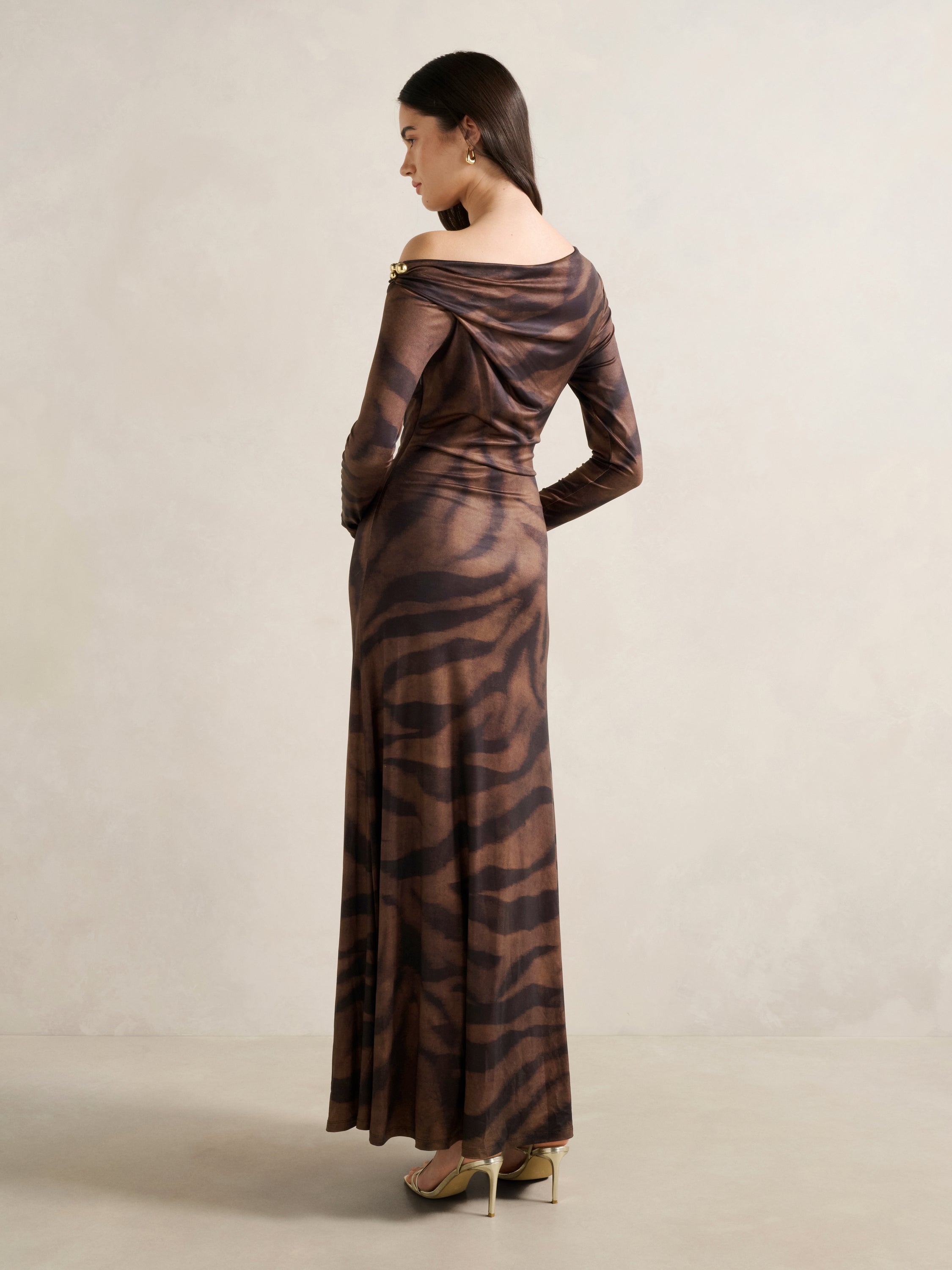 Aimee One Shoulder Print Maxi Dress