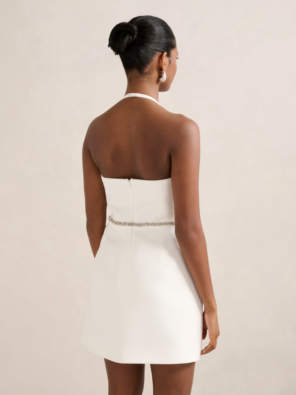 Mattie Petite Diamante Bow  Mini Dress