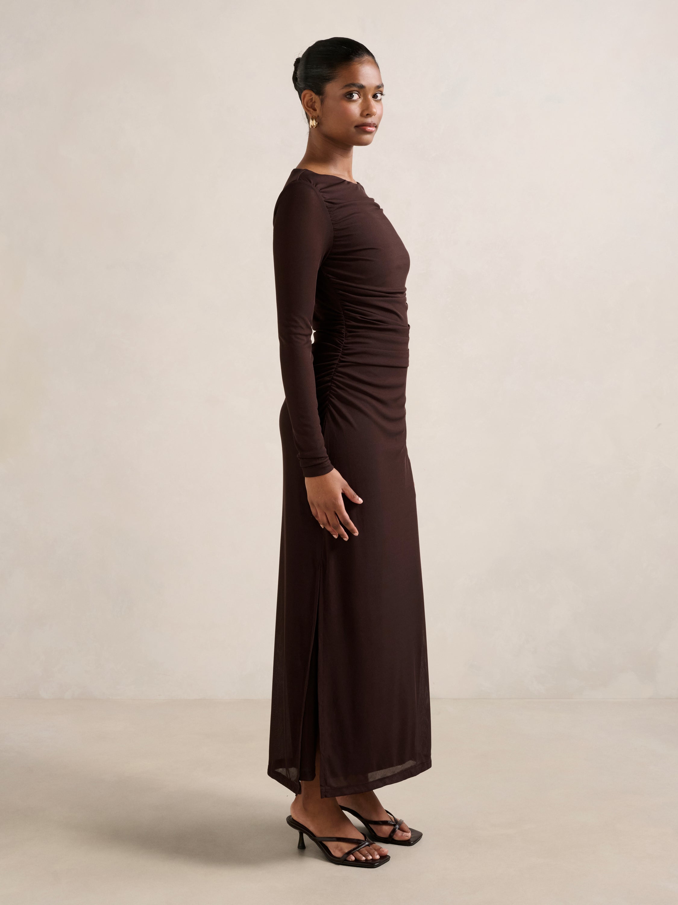 Brittany Petite Mesh Midi Dress