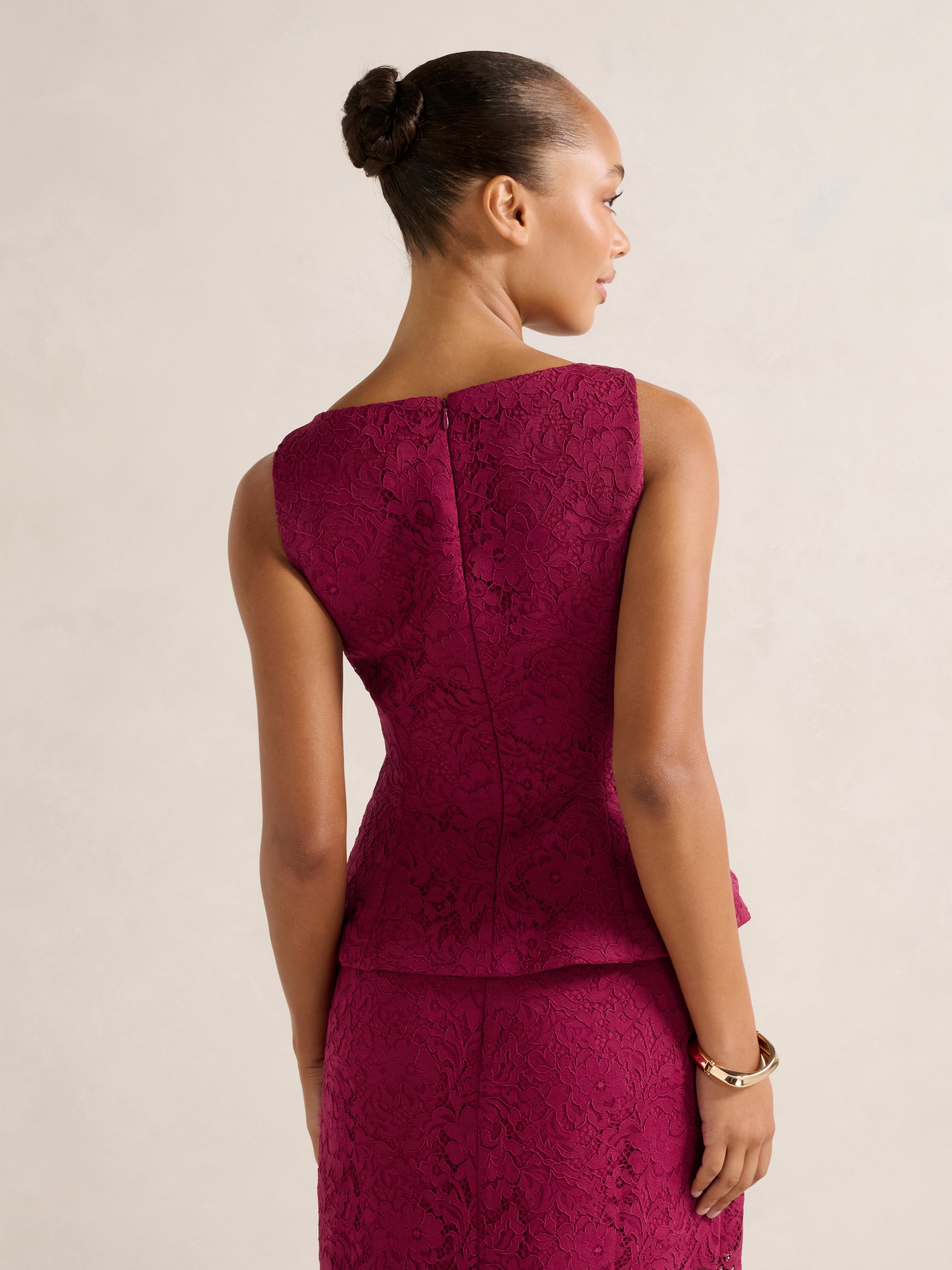 Loretta Lace Peplum Top