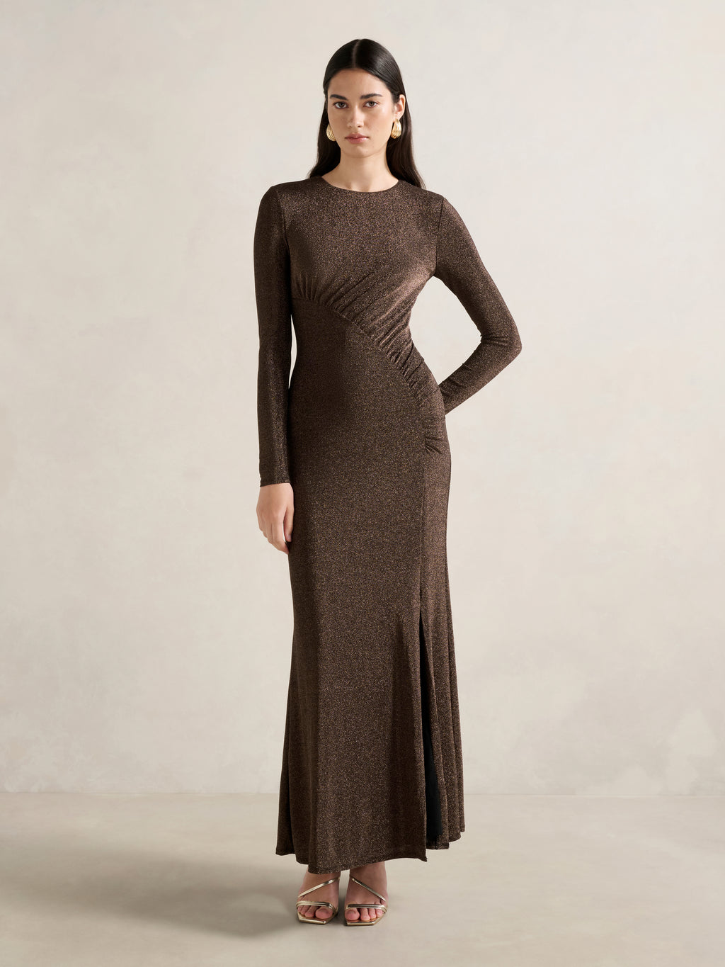 Farrah Glitter Draped Maxi
