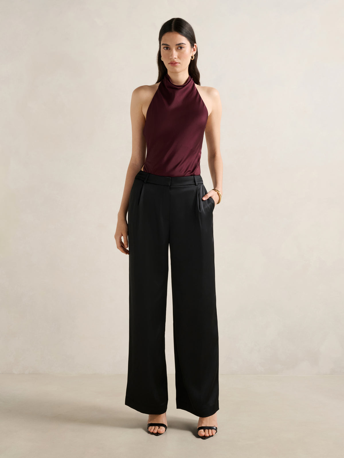 Solana Satin Wide Leg Pant