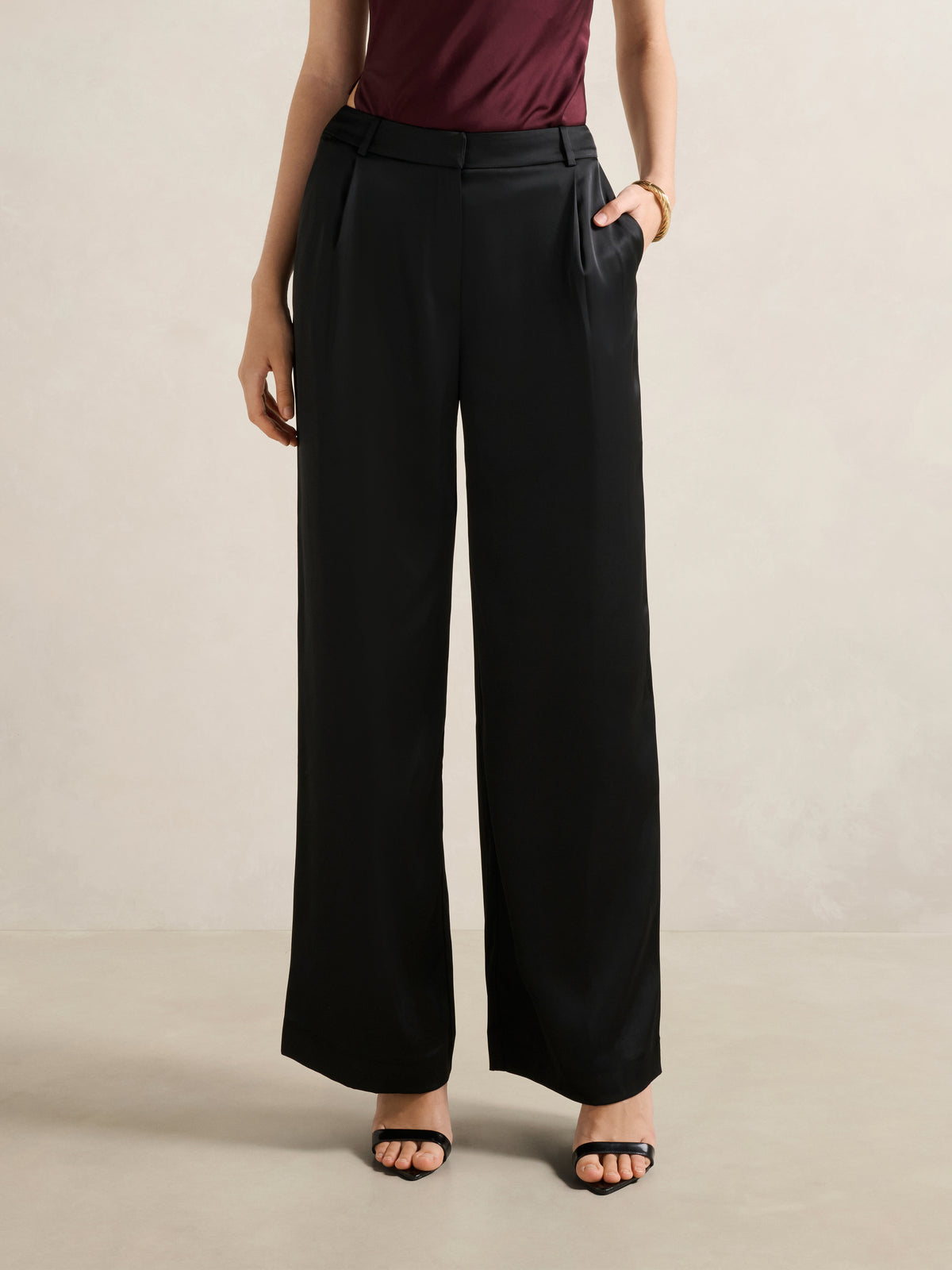 Solana Satin Wide Leg Pant