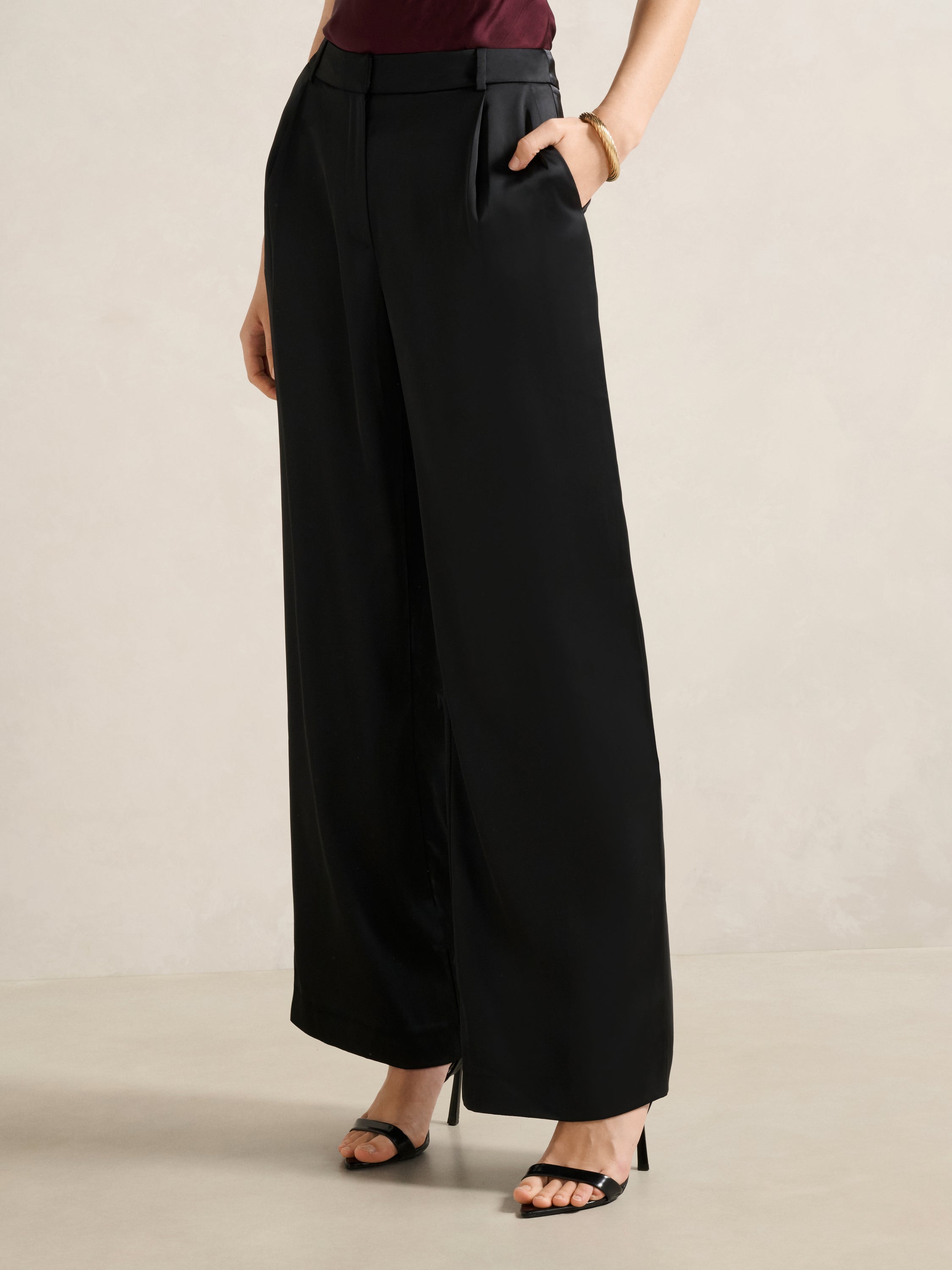 Solana Satin Wide Leg Pant