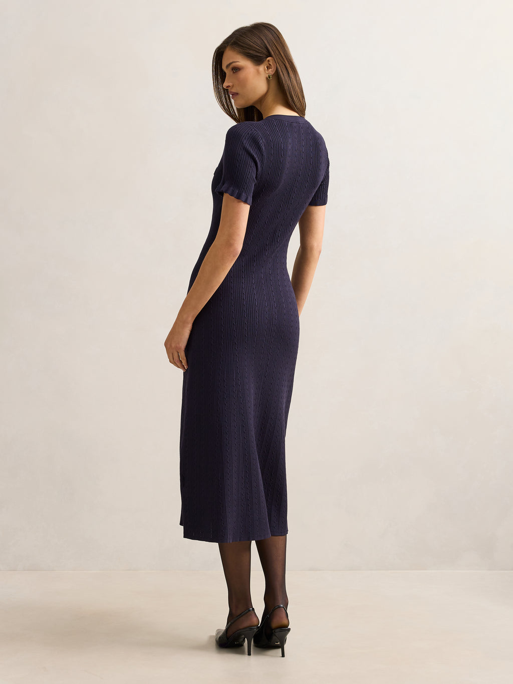 Violetta Stitch Interest Midi Dress