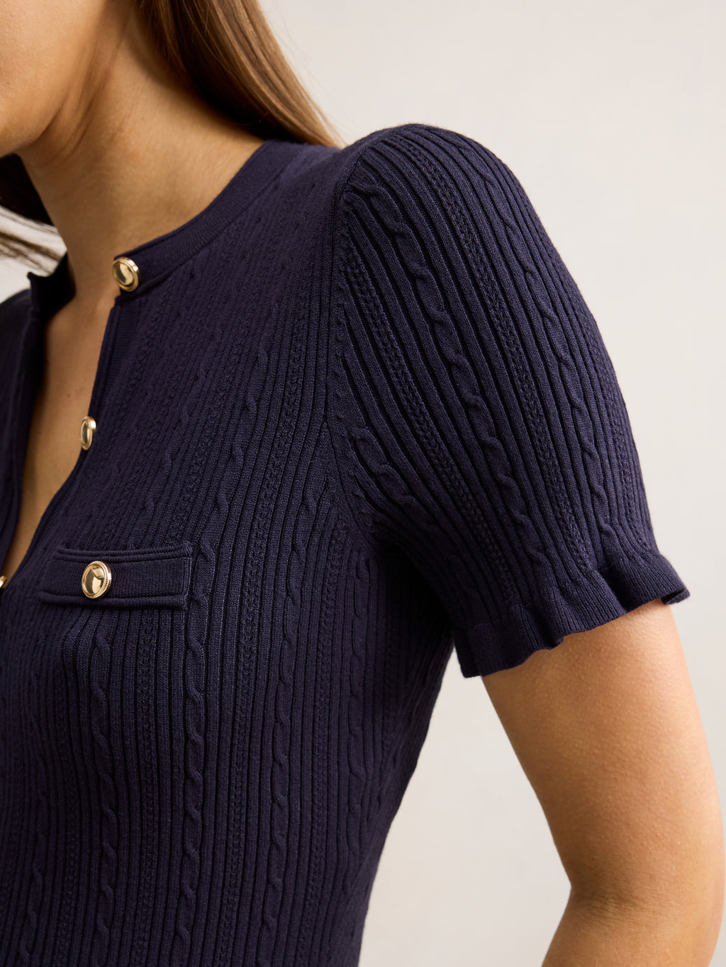 Violetta Stitch Interest Midi Dress