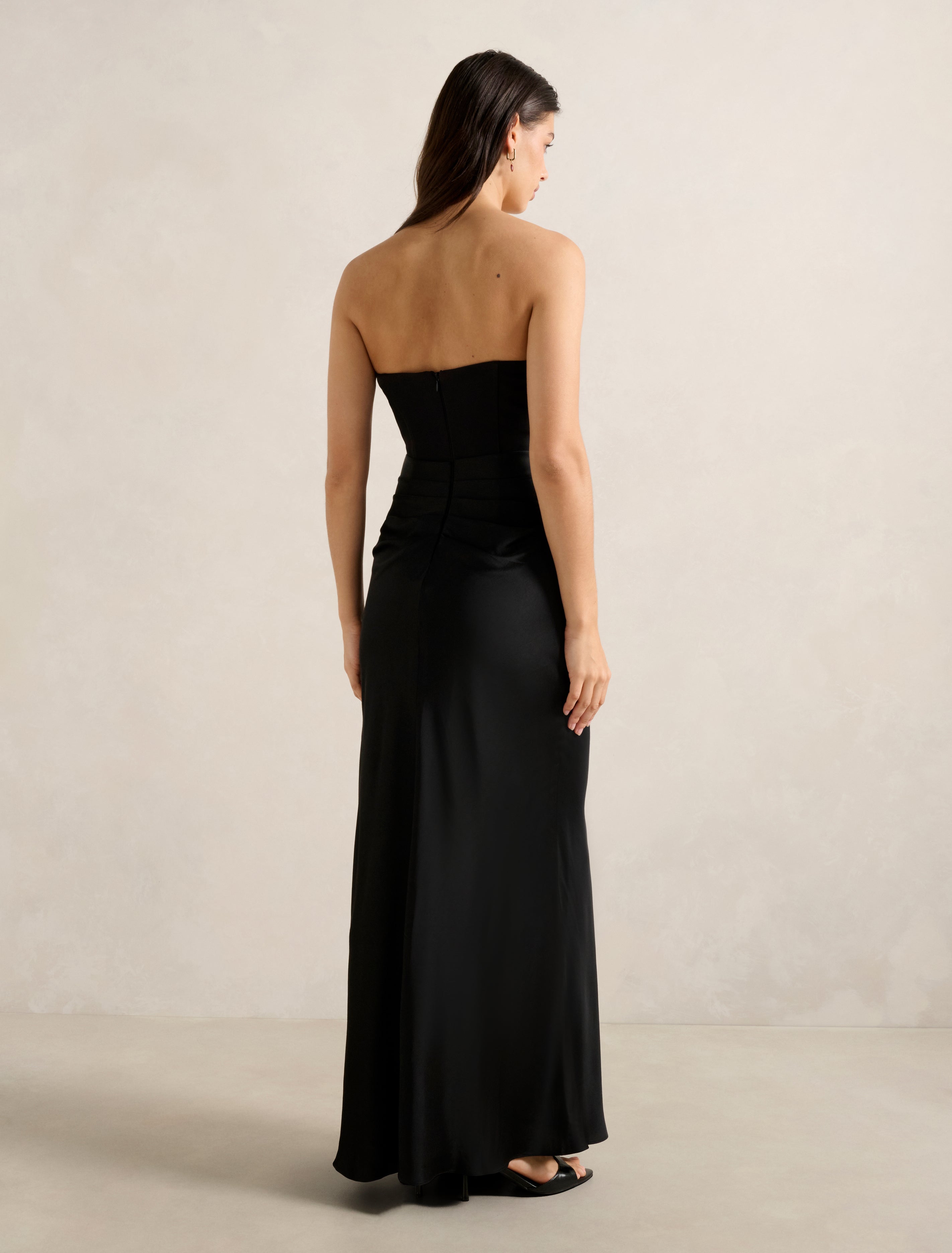 Isra Drape Strapless Maxi Dress