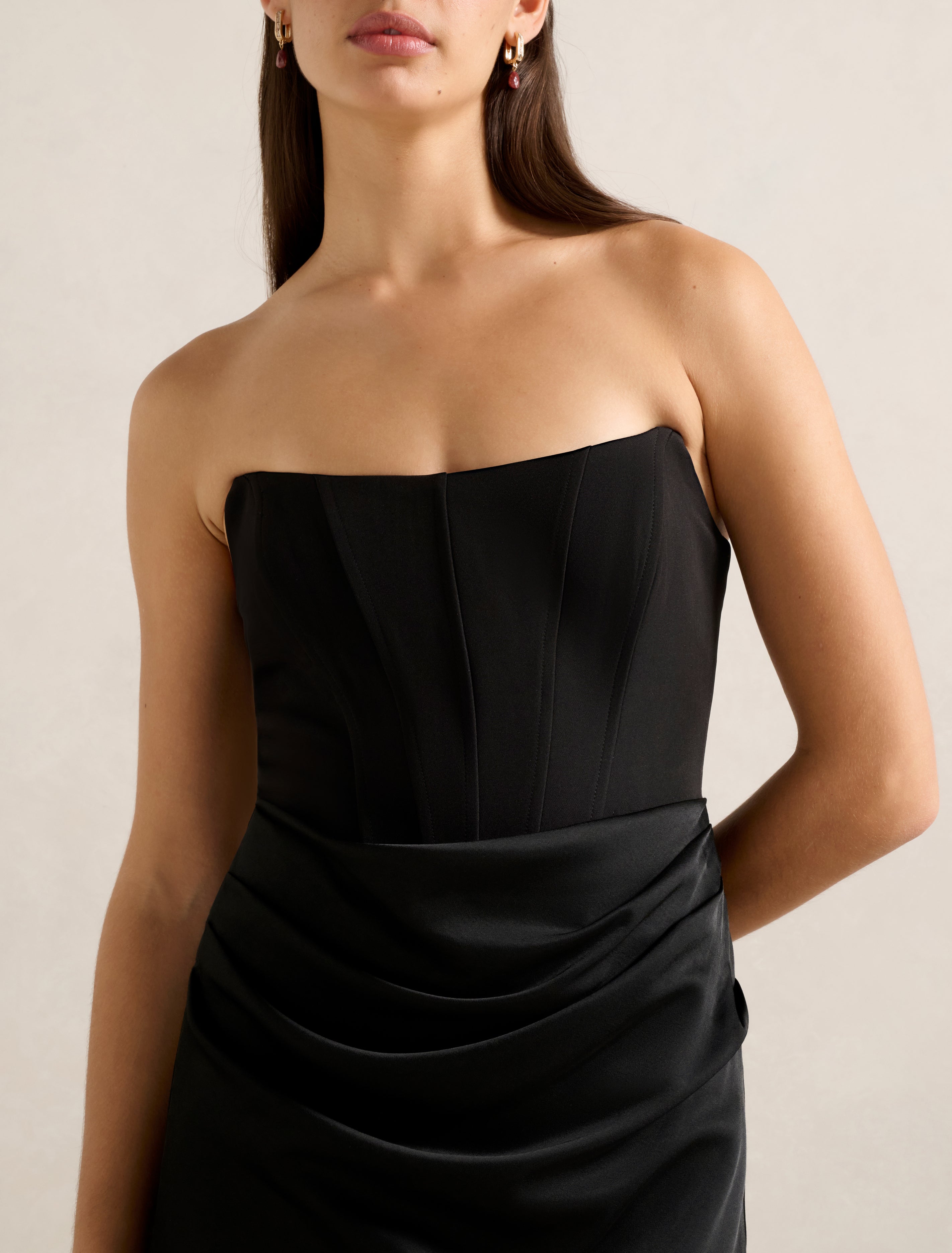 Isra Drape Strapless Maxi Dress