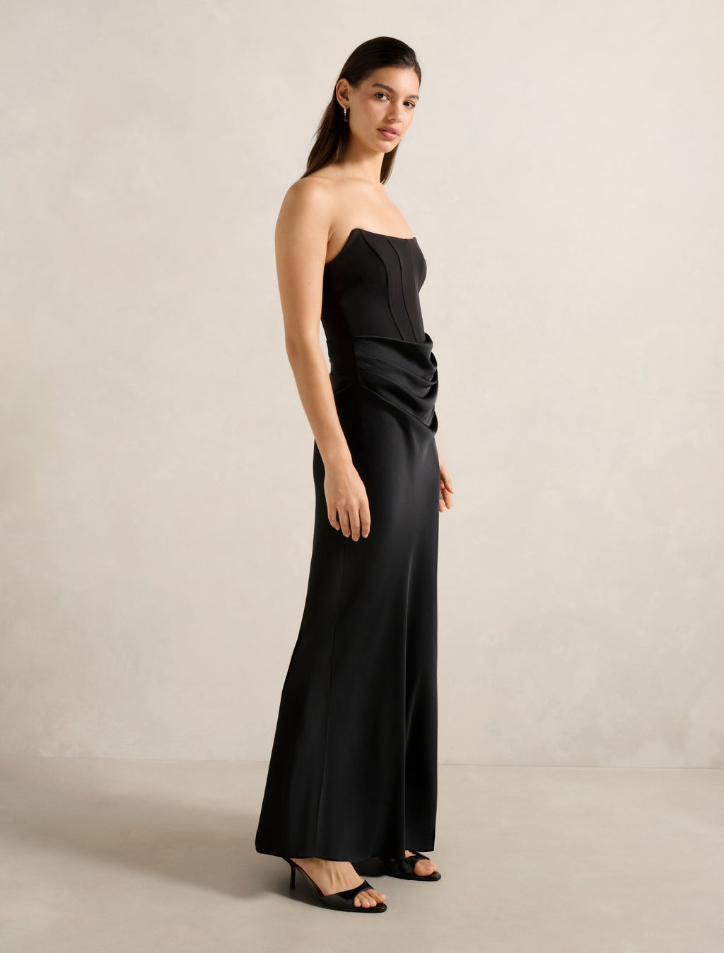 Isra Drape Strapless Maxi Dress