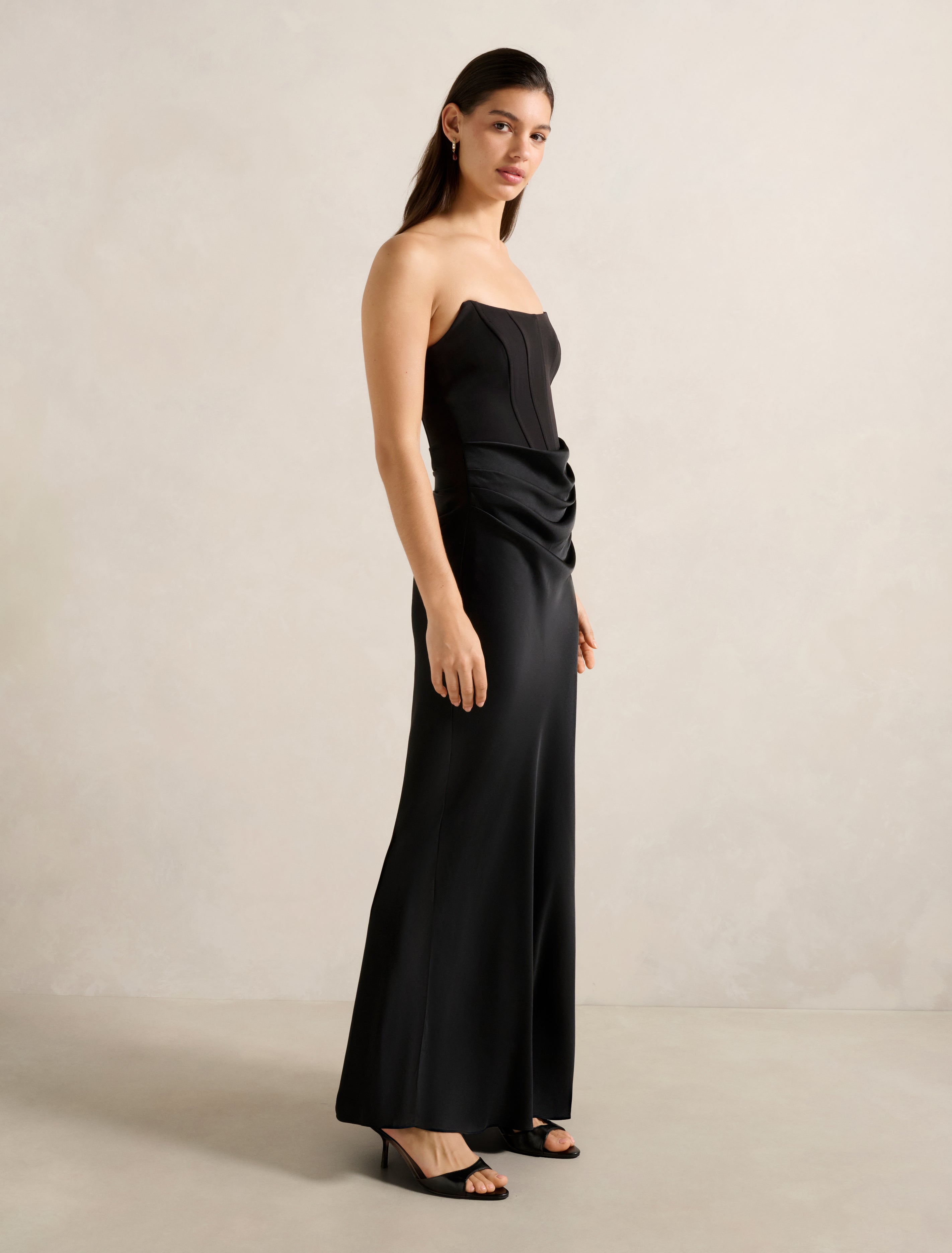 Isra Drape Strapless Maxi Dress