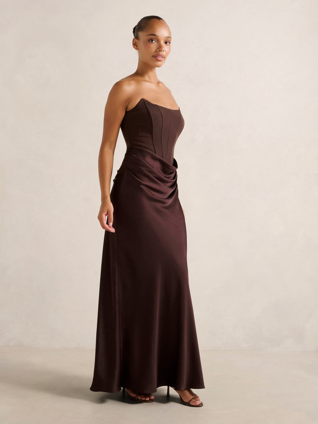 Isra Drape Strapless Maxi Dress