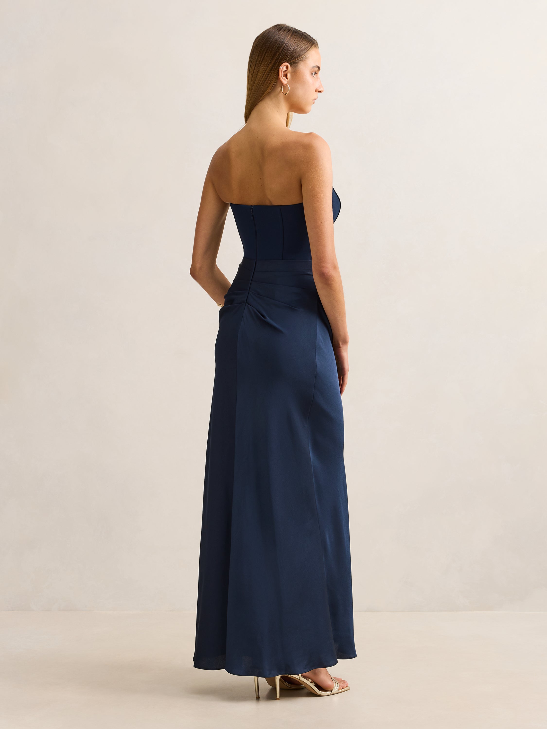 Isra Drape Strapless Maxi Dress