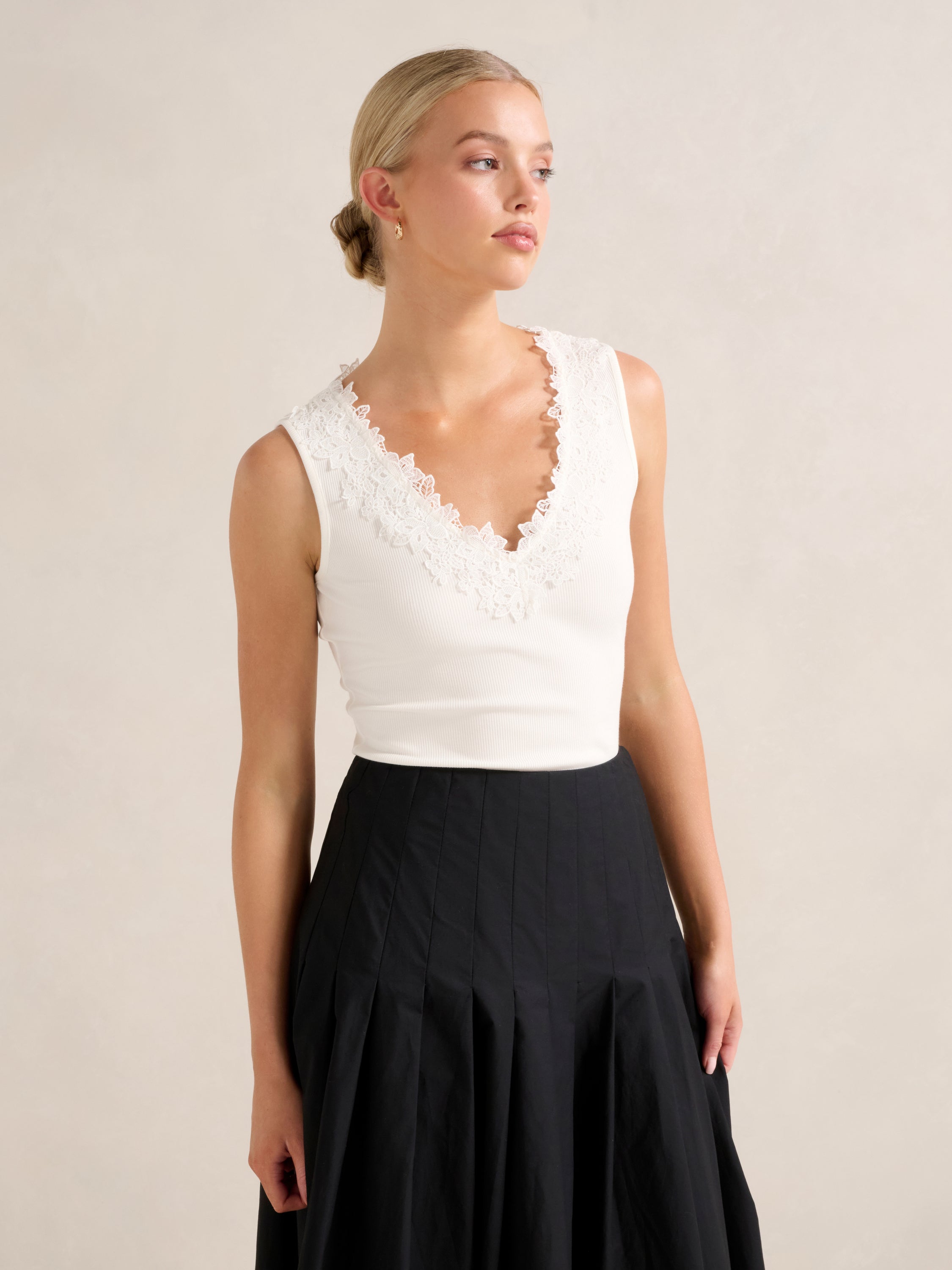 Sylvie Lace Trim Tank