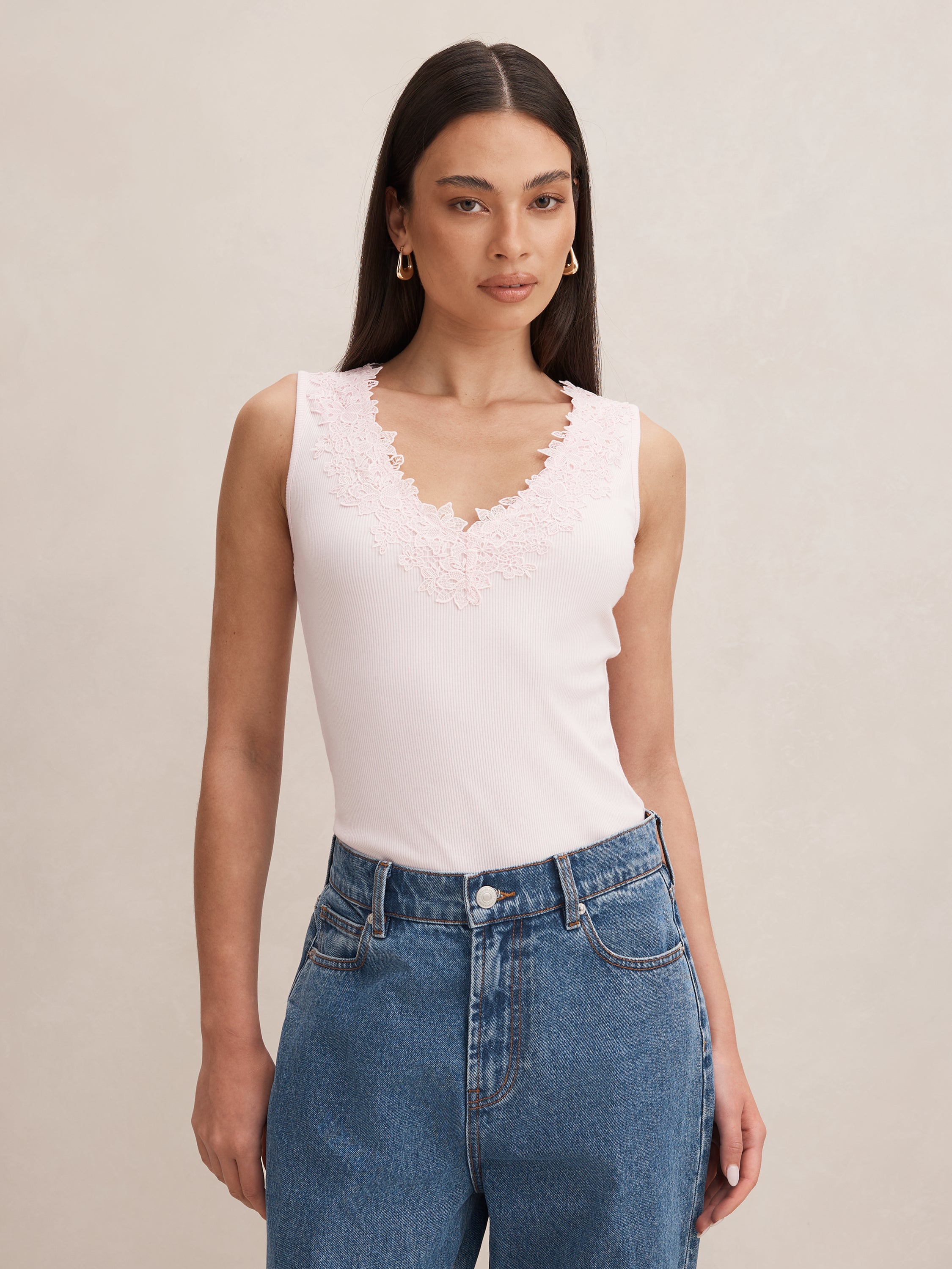 Sylvie Lace Trim Tank