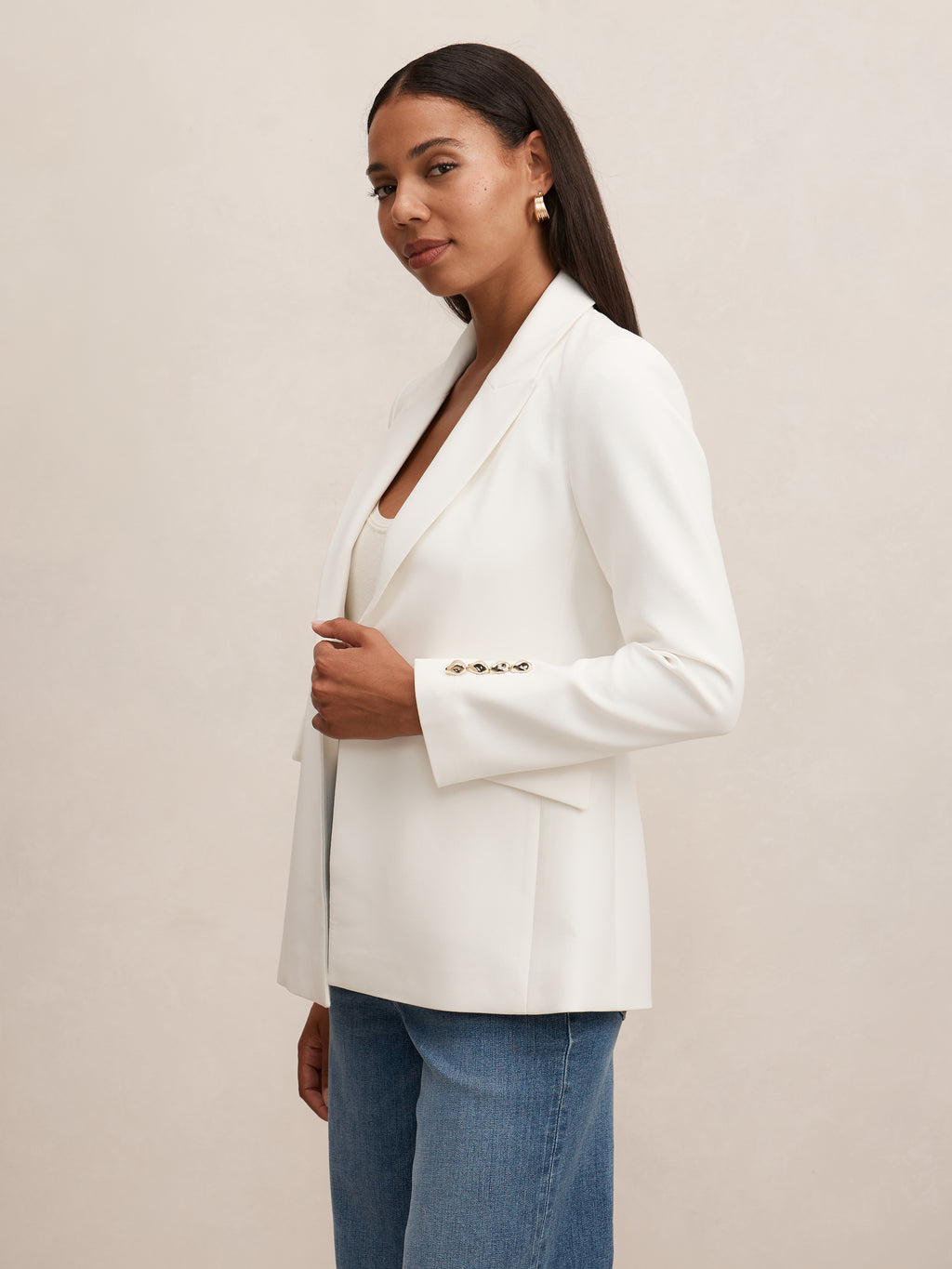 Trixie Gold Button Blazer