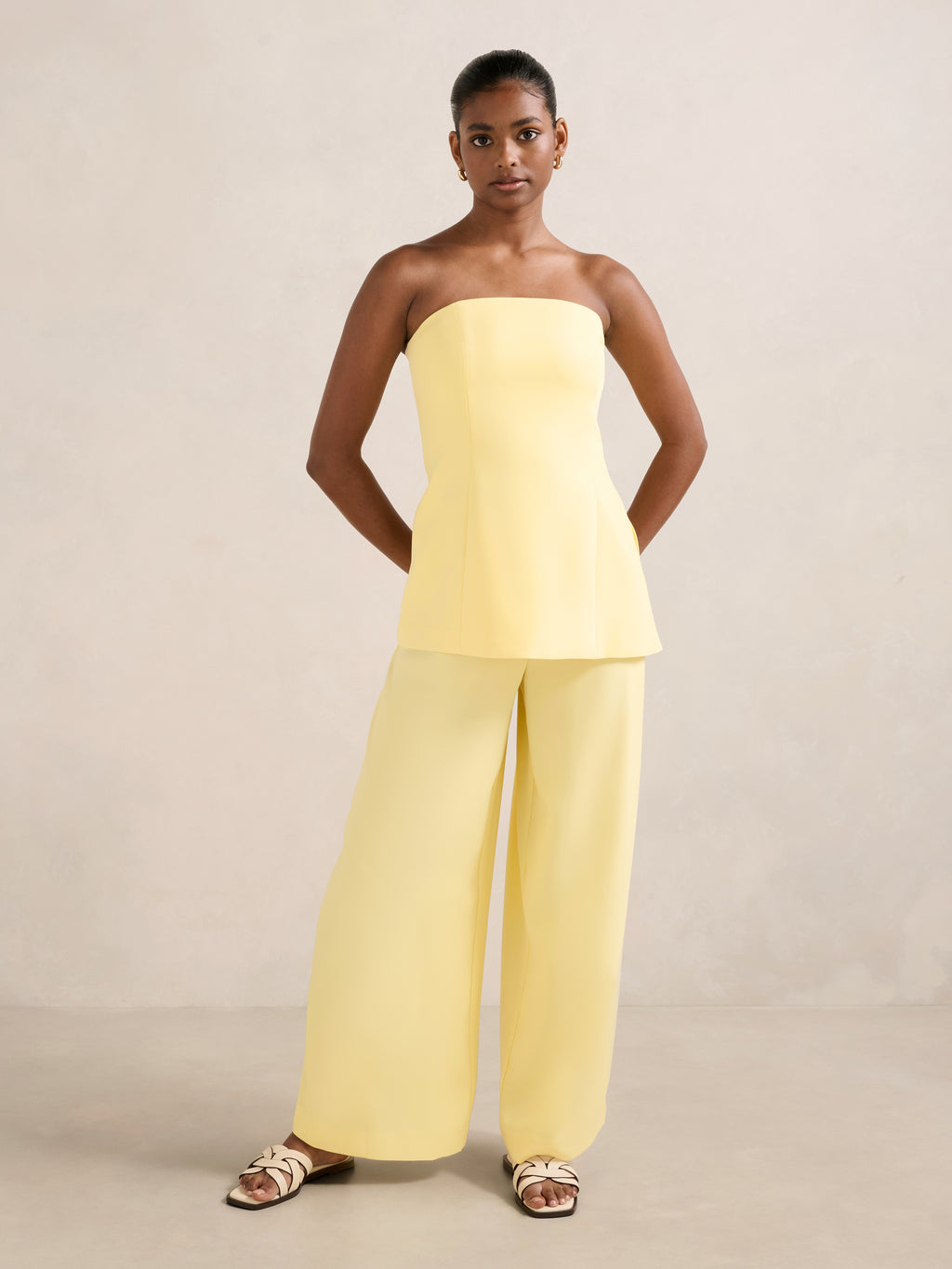 Evelyn Petite Elastic Wide Leg Pant