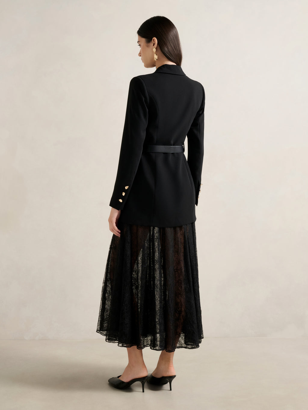 Fallon Blazer 2 in 1 Lace Maxi Dress