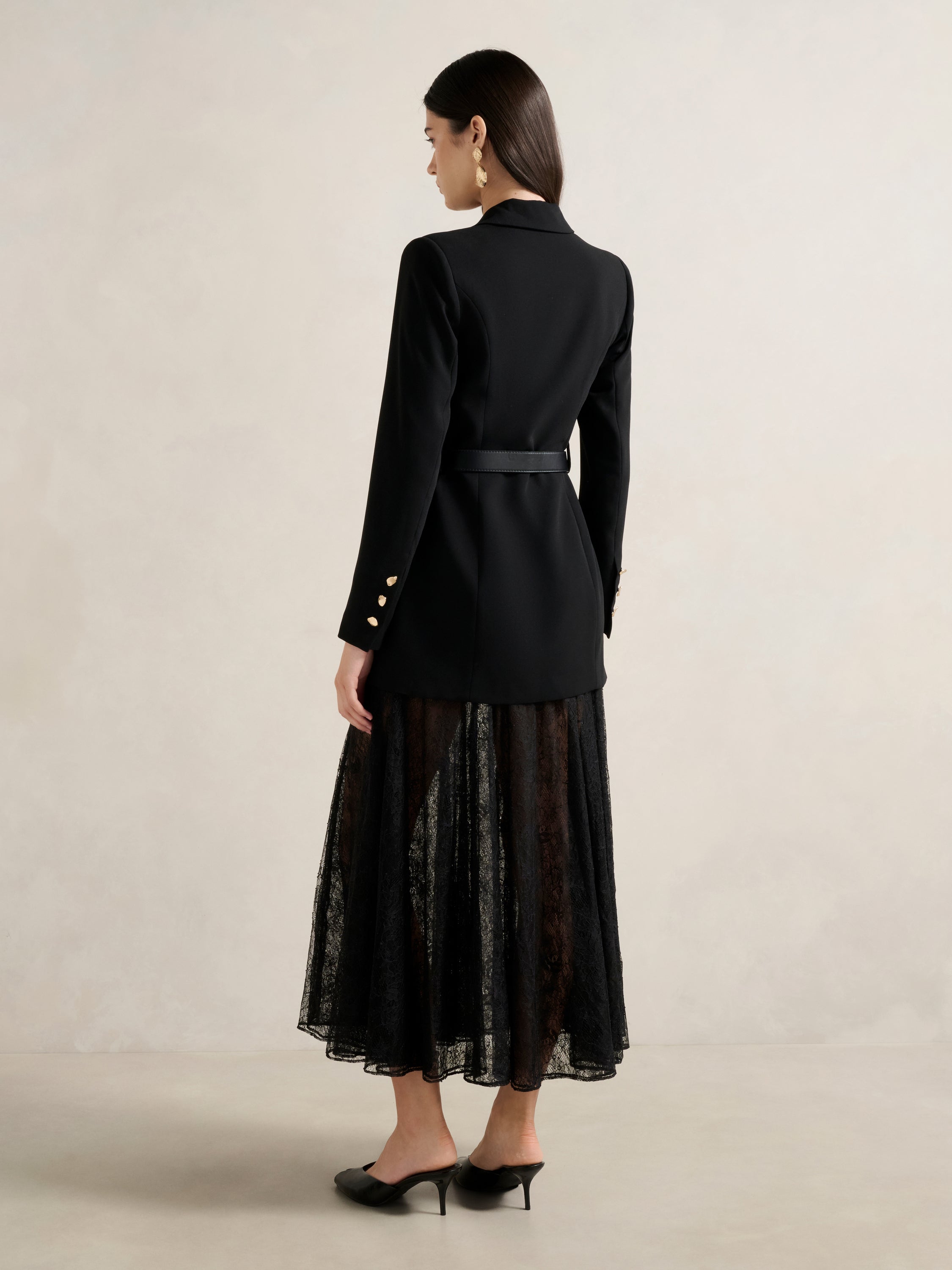 Fallon Blazer 2 in 1 Lace Maxi Dress