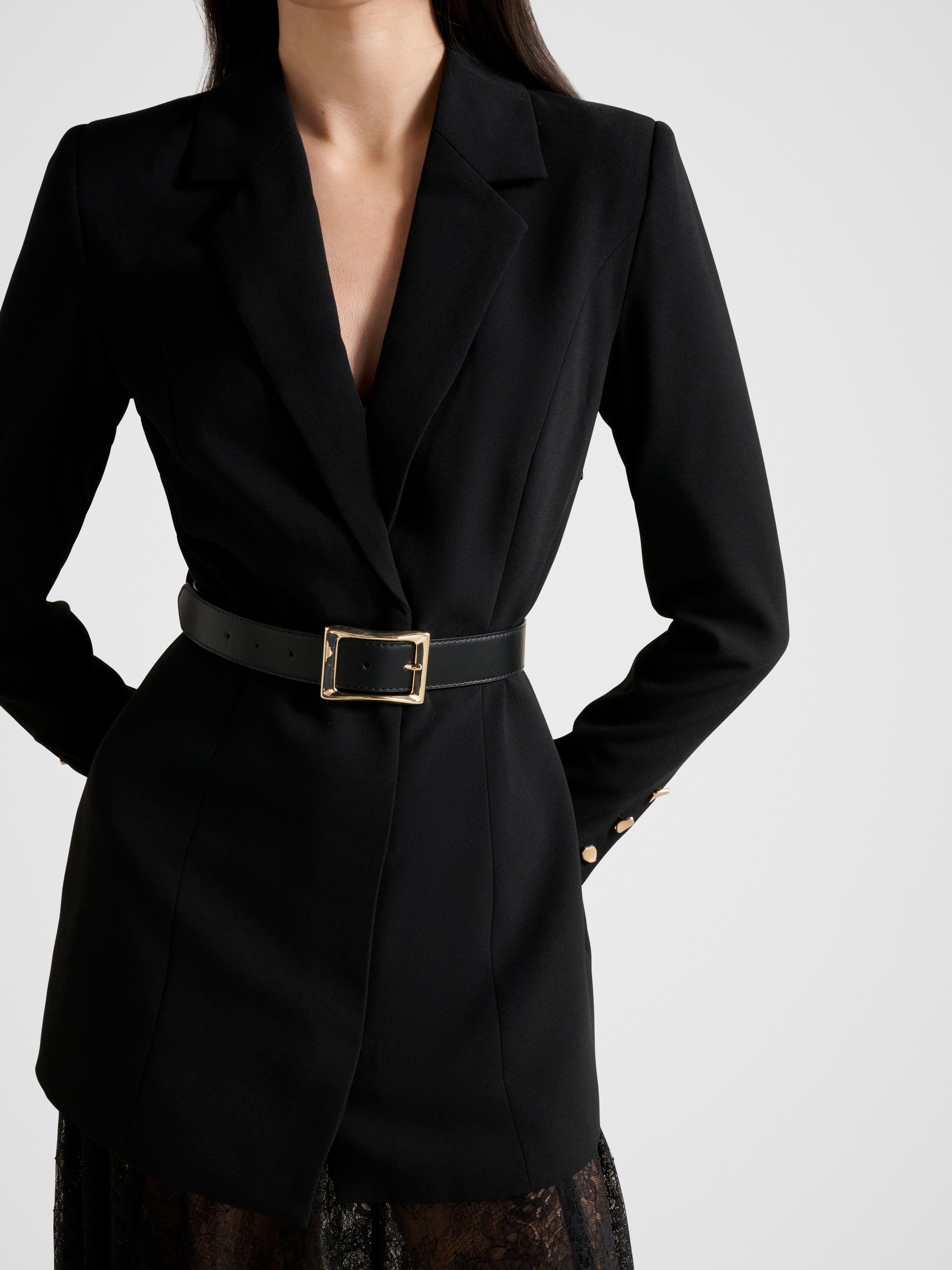Fallon Blazer 2 in 1 Lace Maxi Dress