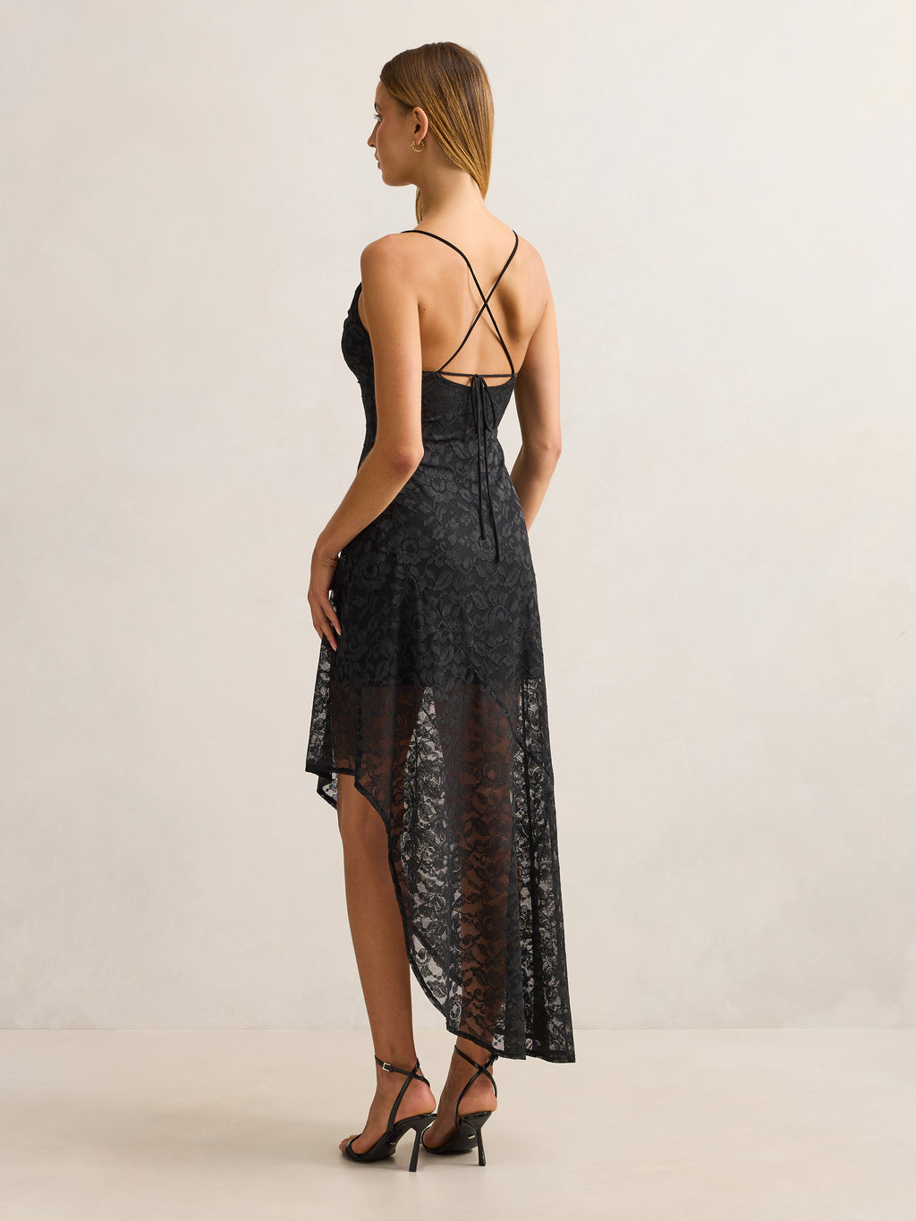 Desiree Lace Asym Maxi Dress