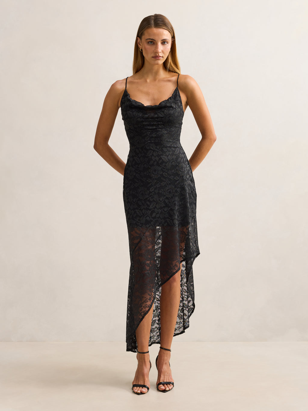 Desiree Lace Asym Maxi Dress