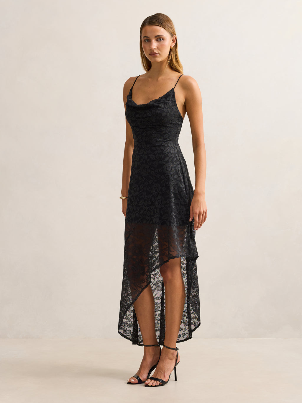 Desiree Lace Asym Maxi Dress