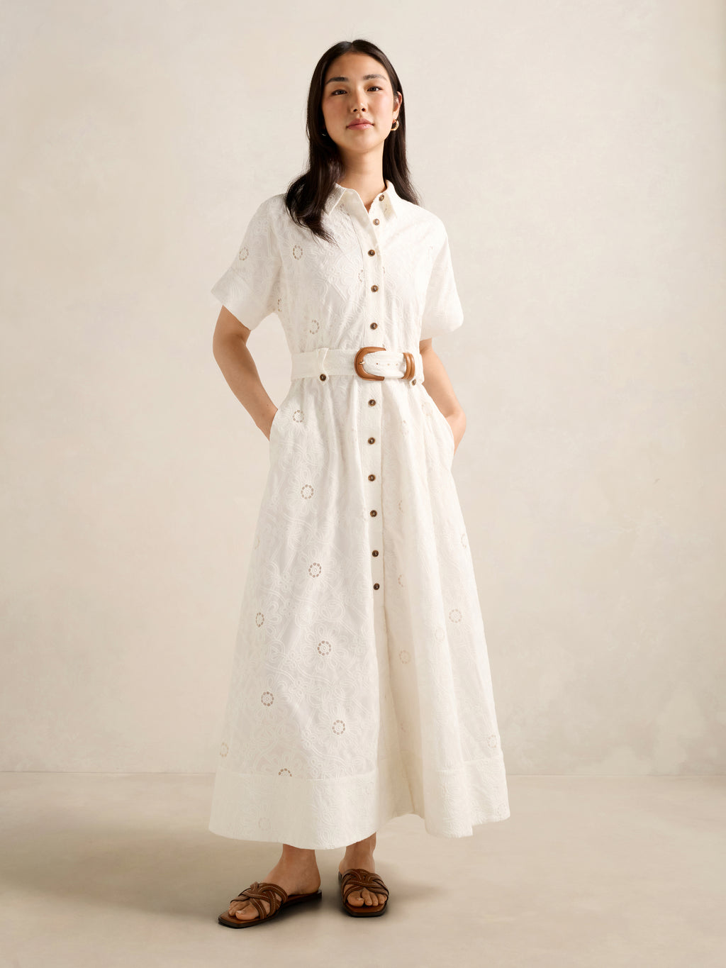 Valeria Broderie Midi Dress