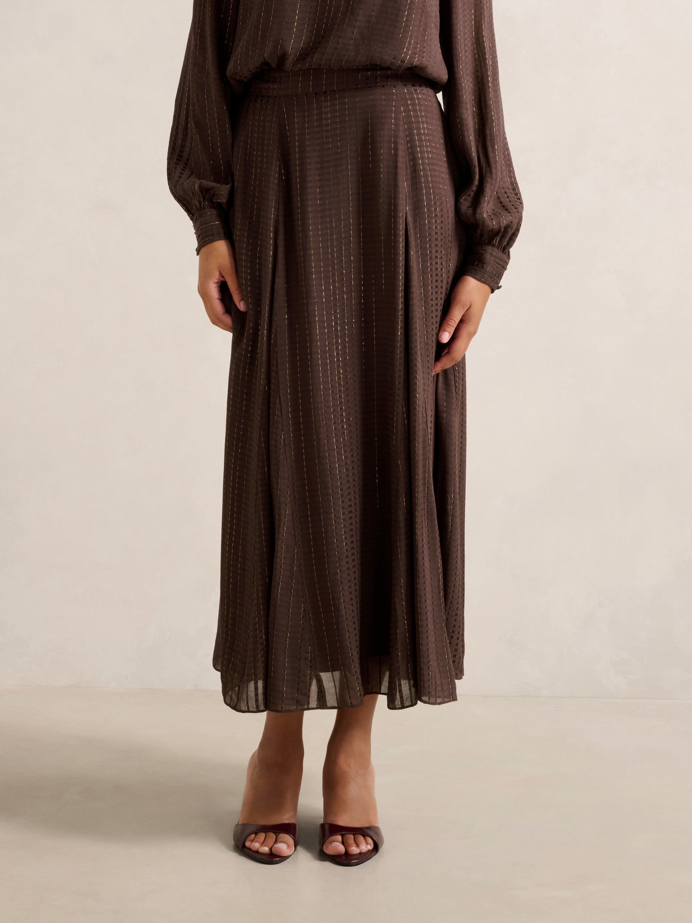 Preslee Godet Midi Skirt