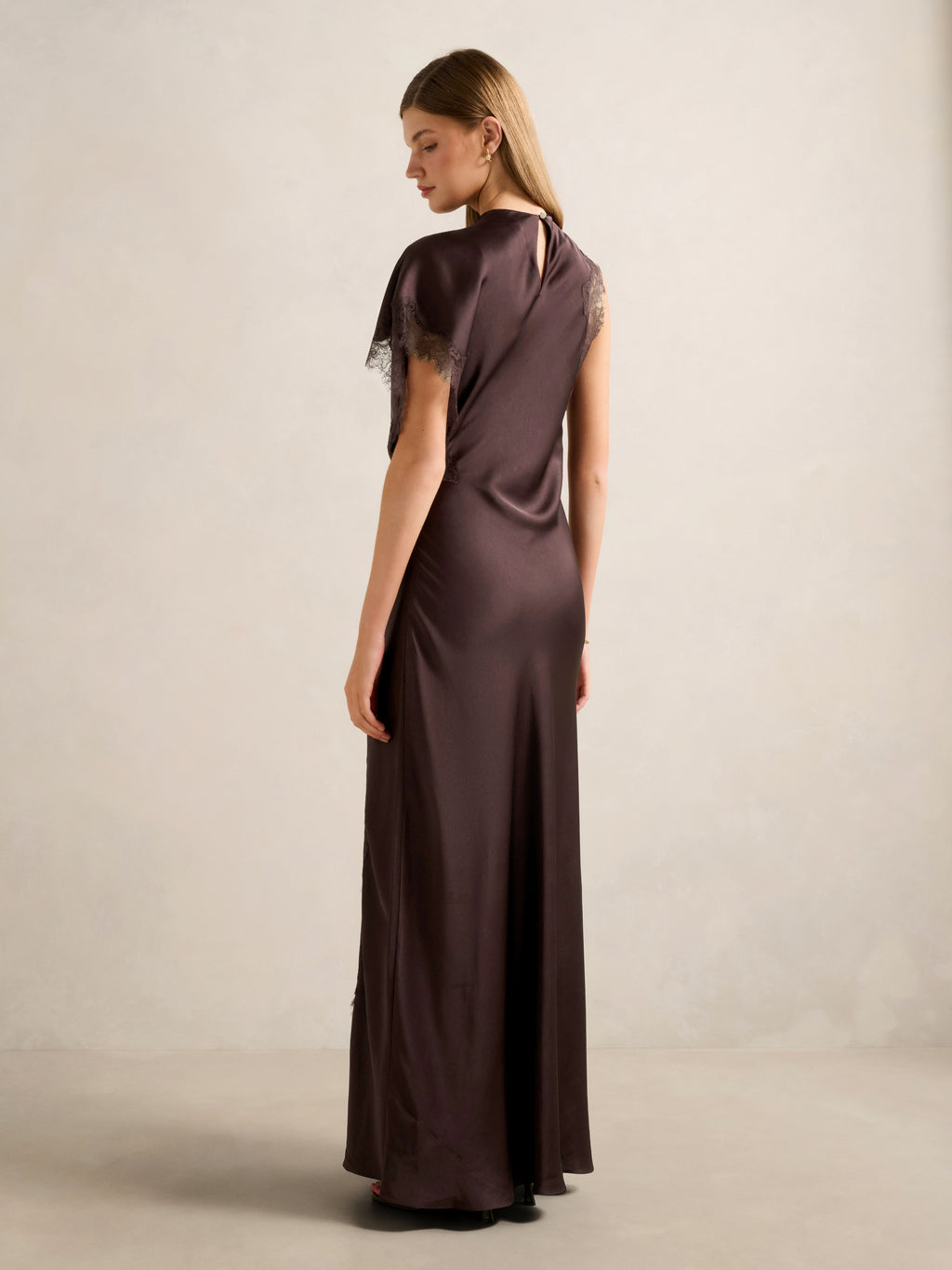 Kody Satin Lace Asym Dress