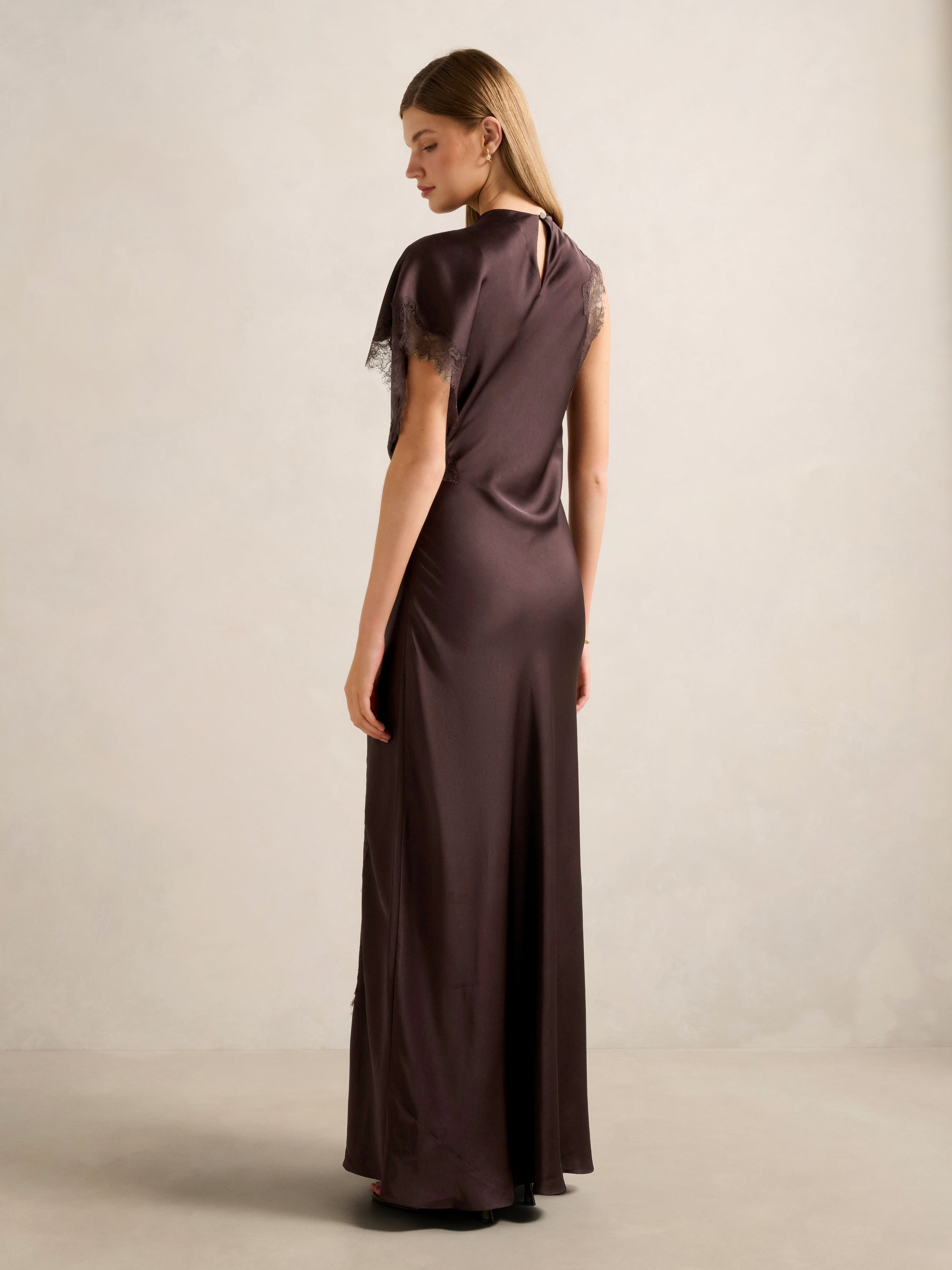 Kody Satin Lace Asym Dress
