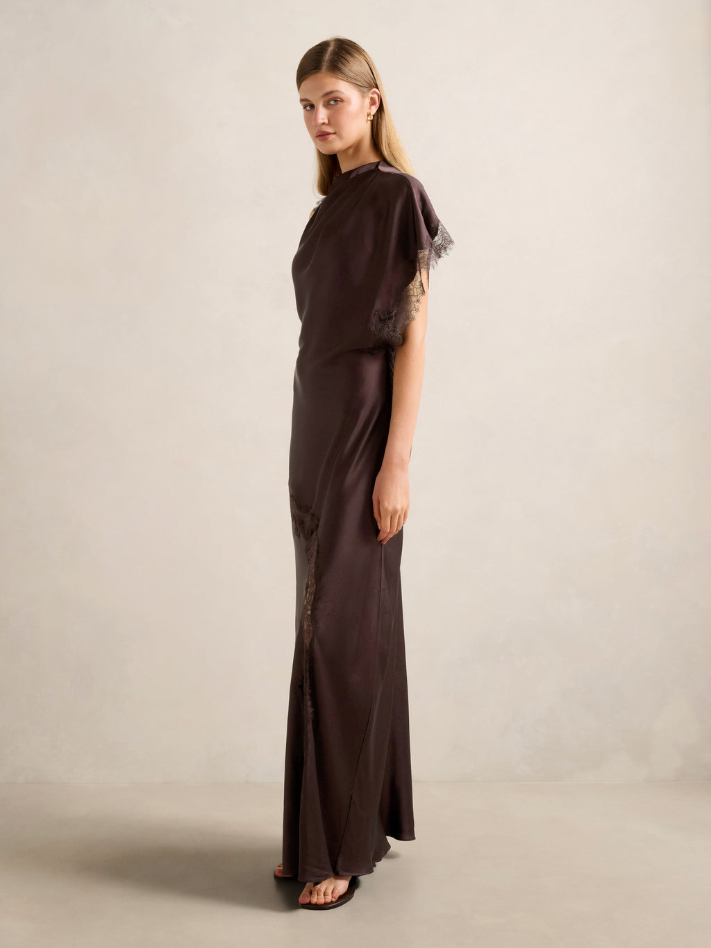 Kody Satin Lace Asym Dress