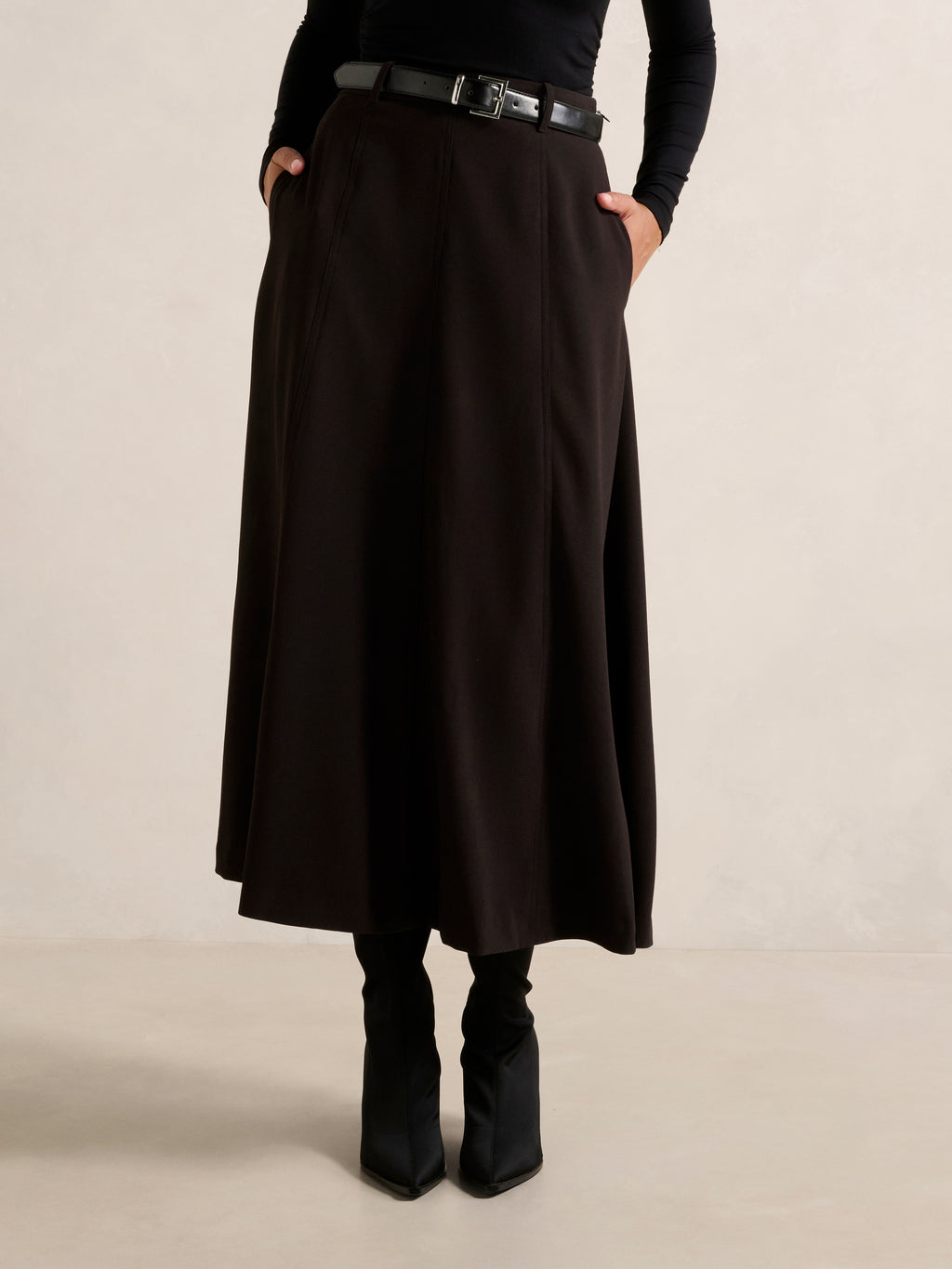 Celine Belted Midi Skirt
