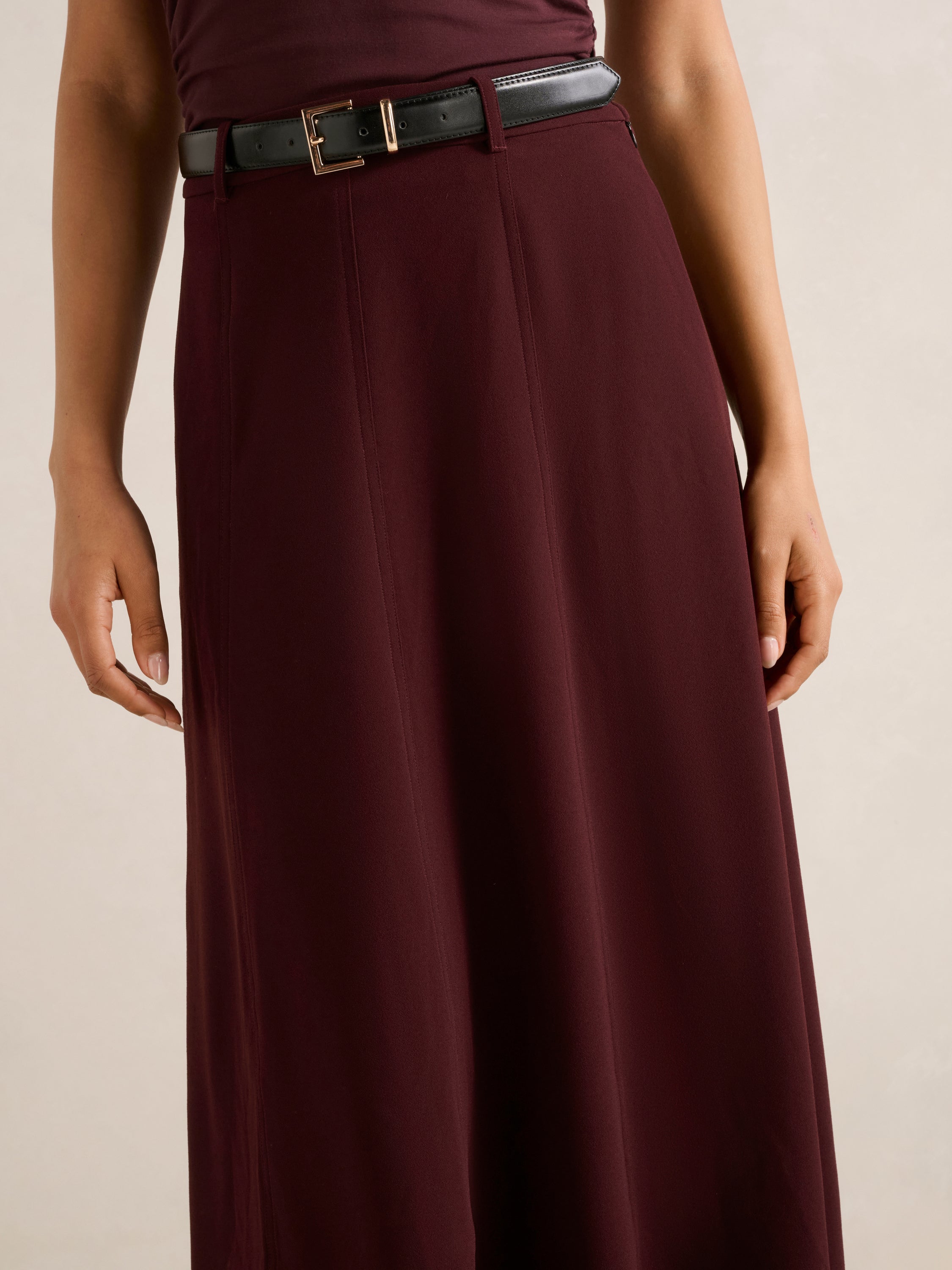 Celine Belted Midi Skirt