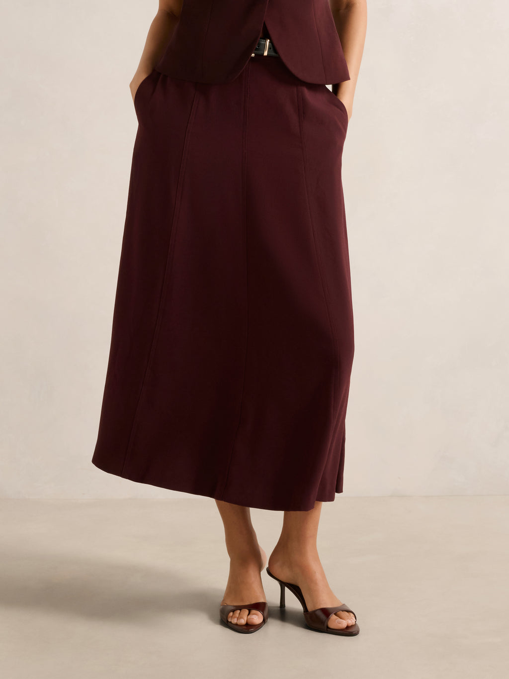Celine Belted Midi Skirt