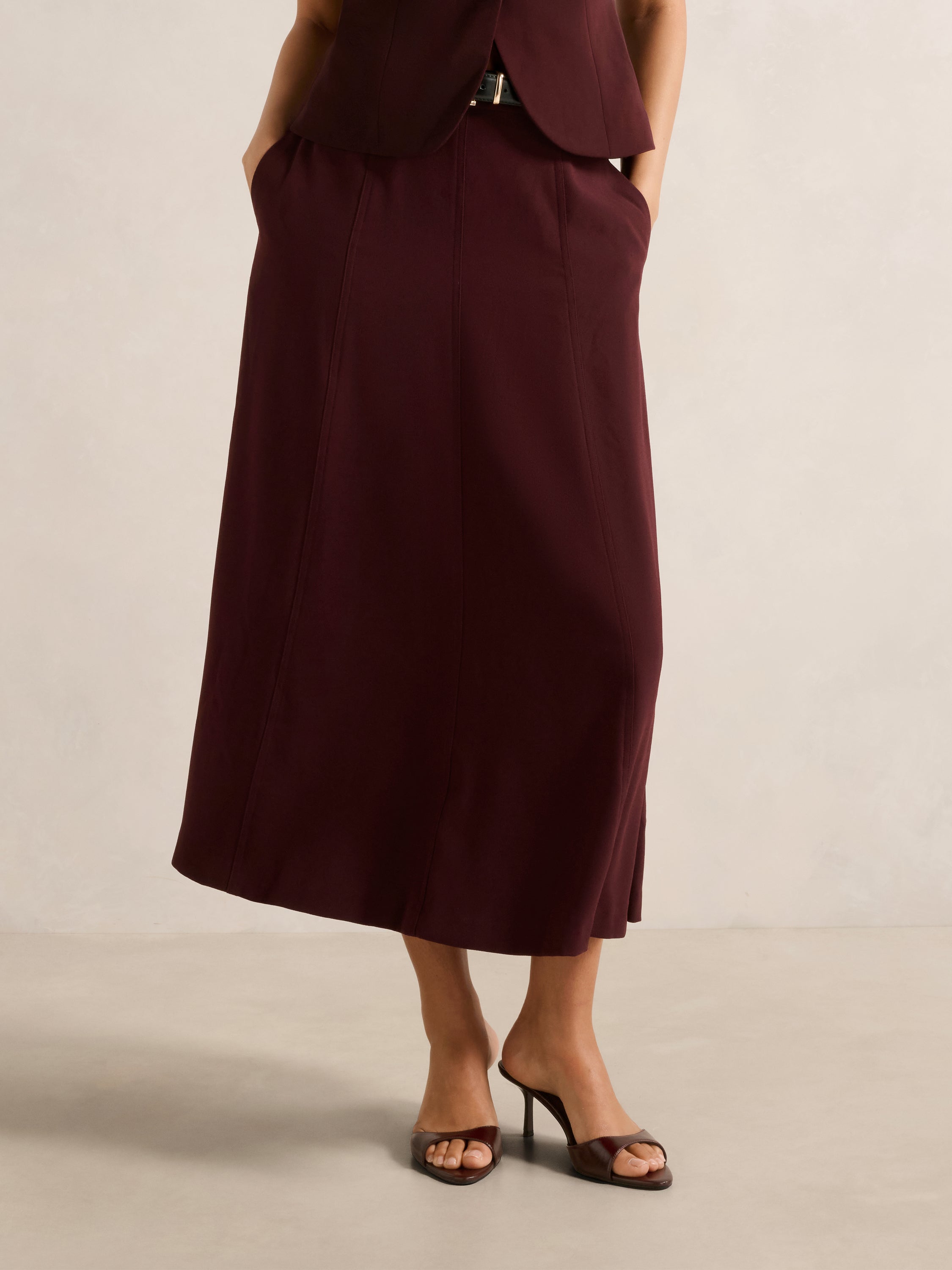 Celine Belted Midi Skirt