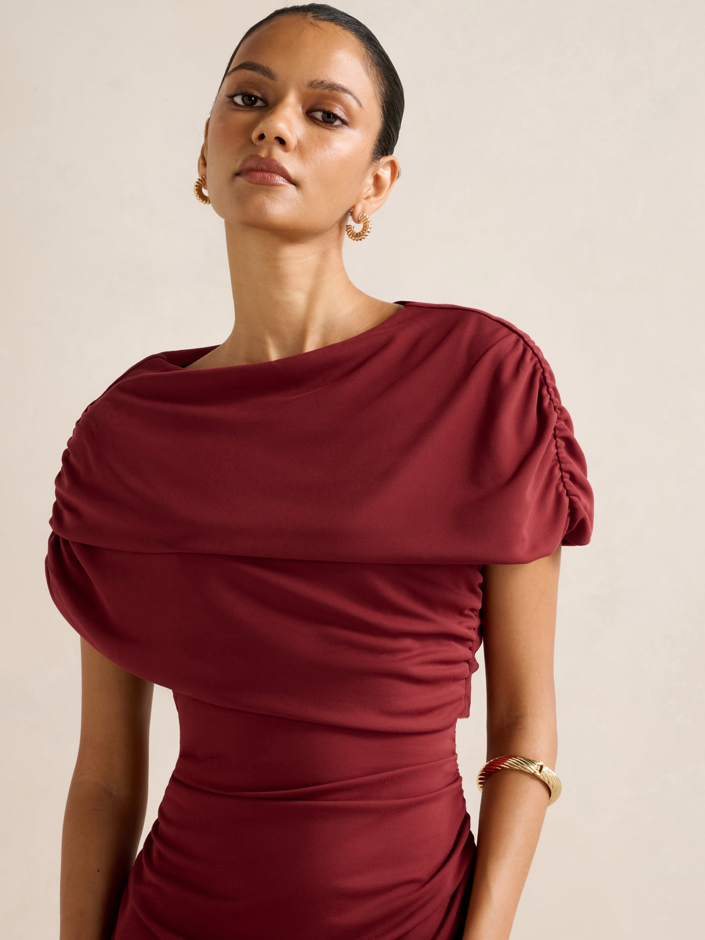 Kori Petite Draped Midi Dress