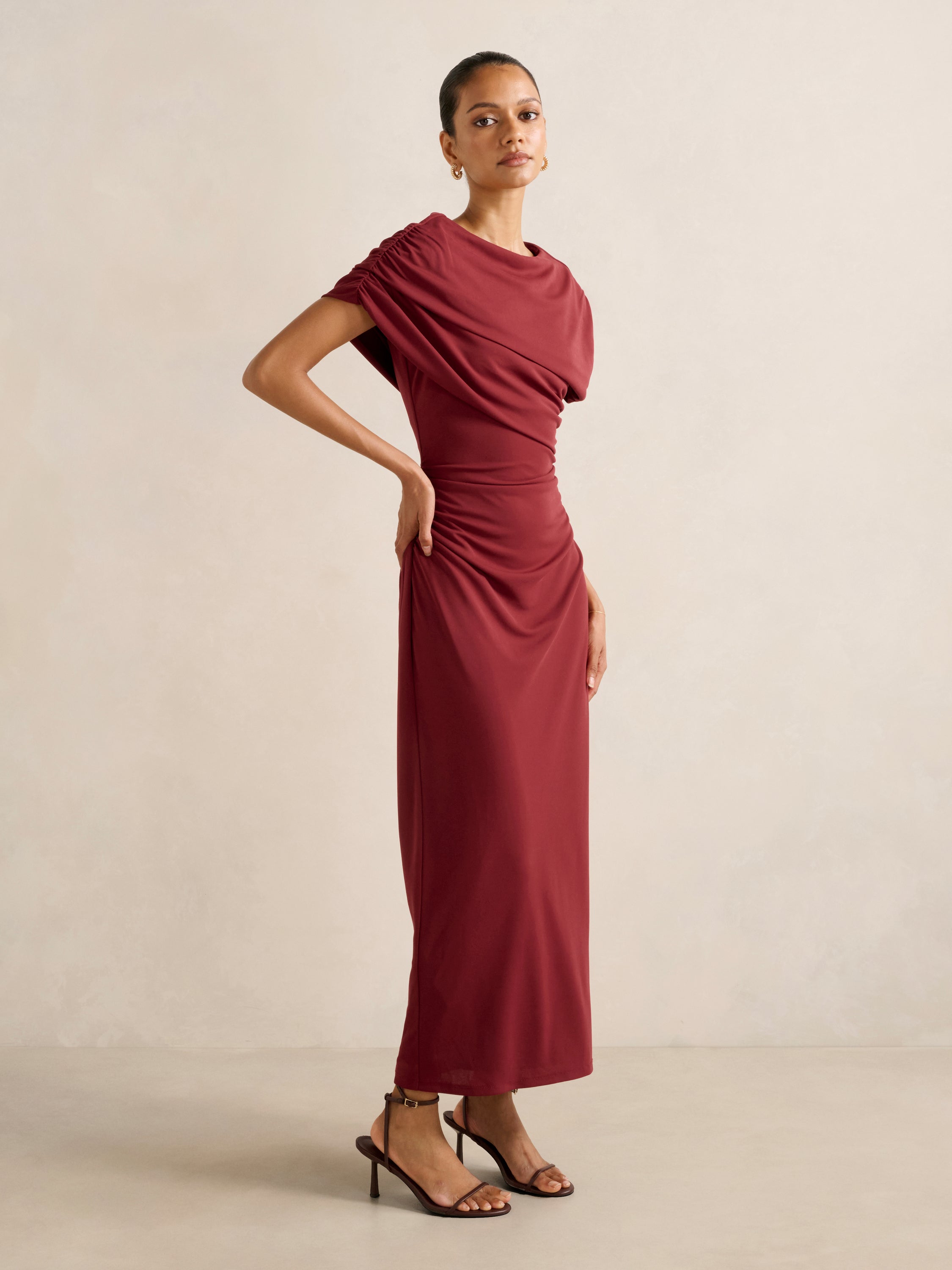 Kori Petite Draped Midi Dress