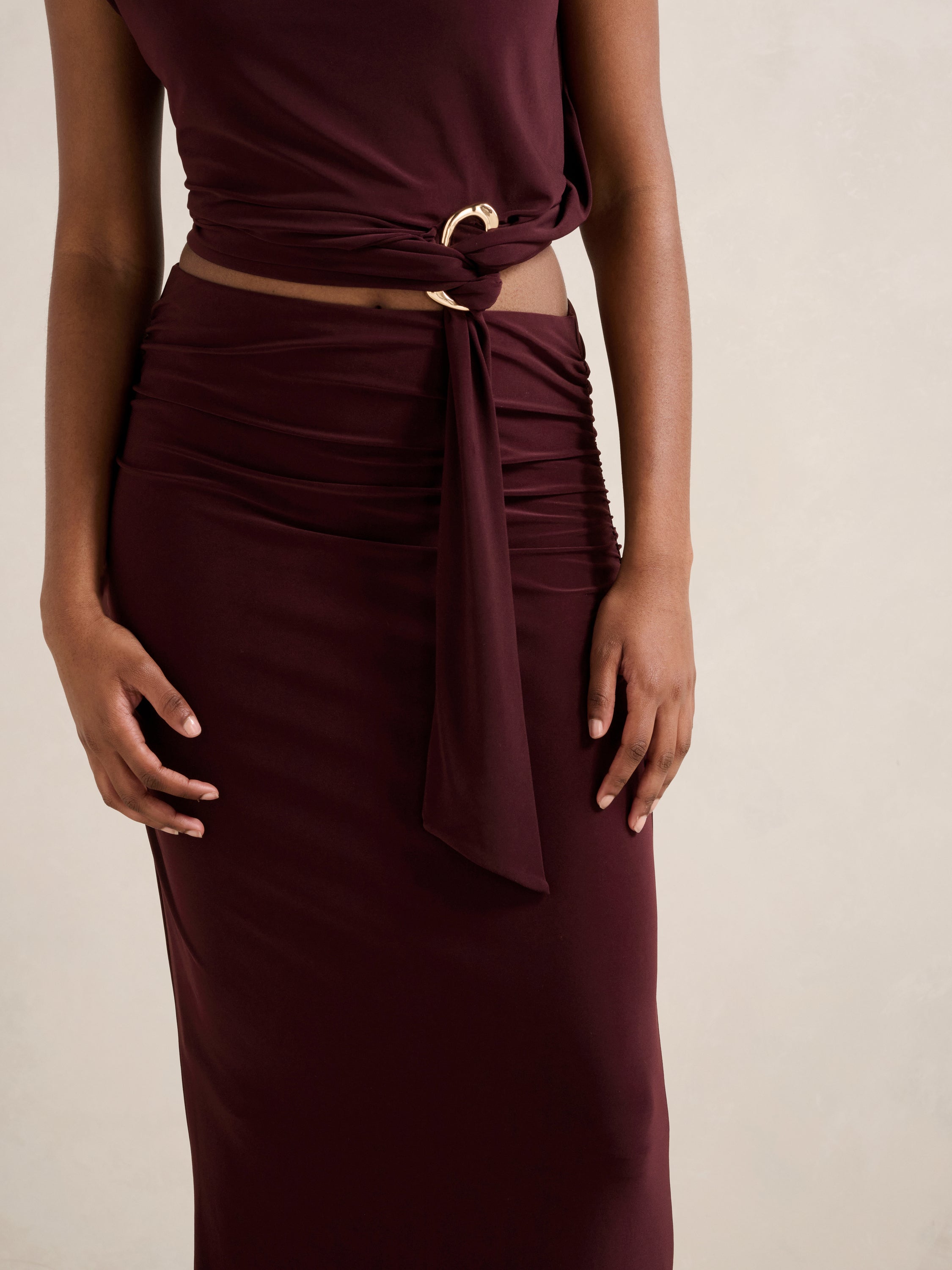 Jazelle Petite Jersey Maxi Skirt