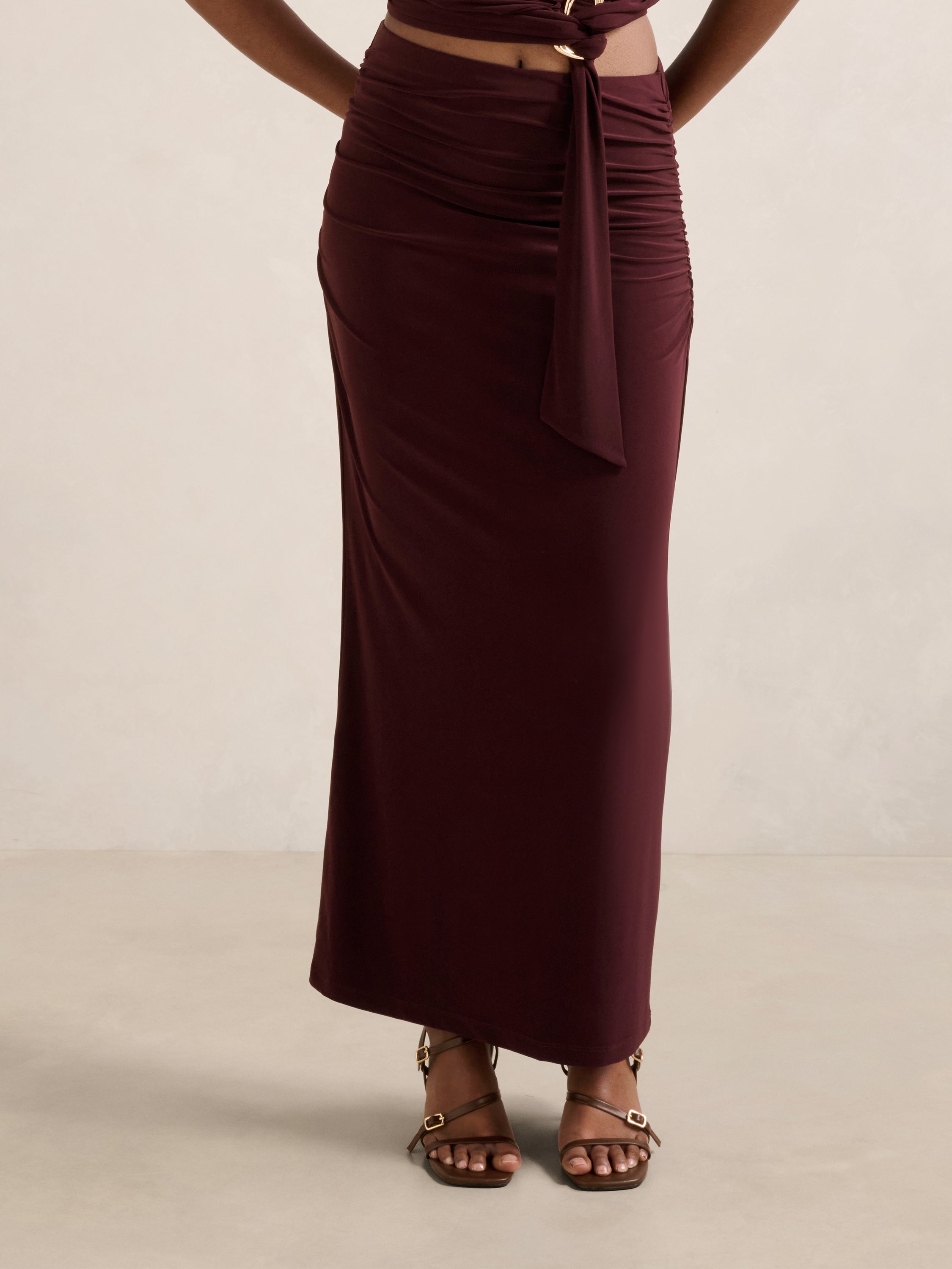 Jazelle Petite Jersey Maxi Skirt