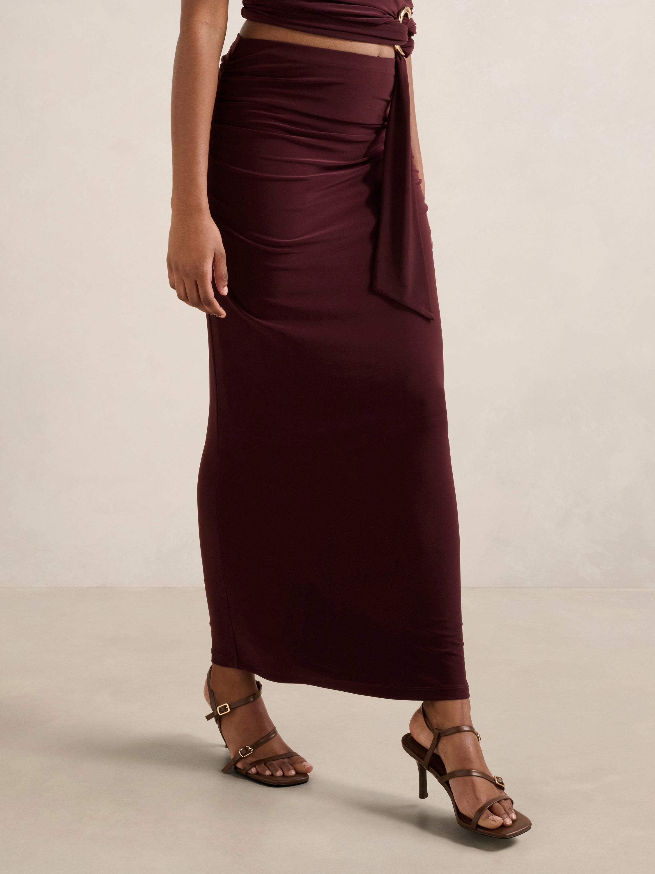 Jazelle Petite Jersey Maxi Skirt