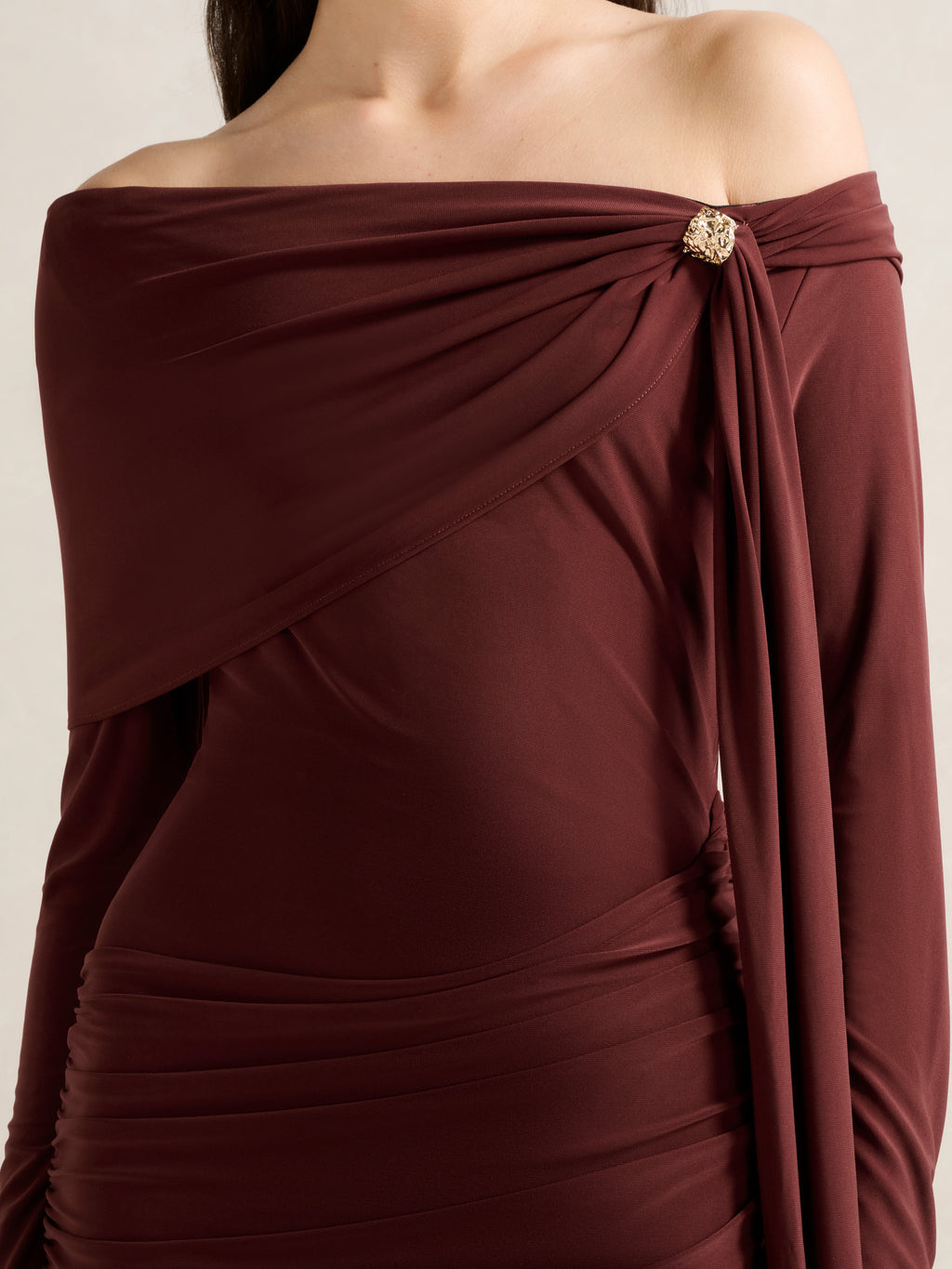 Jocelyn Jersey Draped Maxi Dress