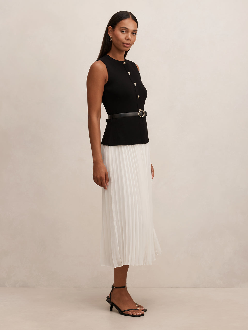 Louisa Woven Mix Knit Dress