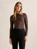 Roma Glitter Asym Neck Top