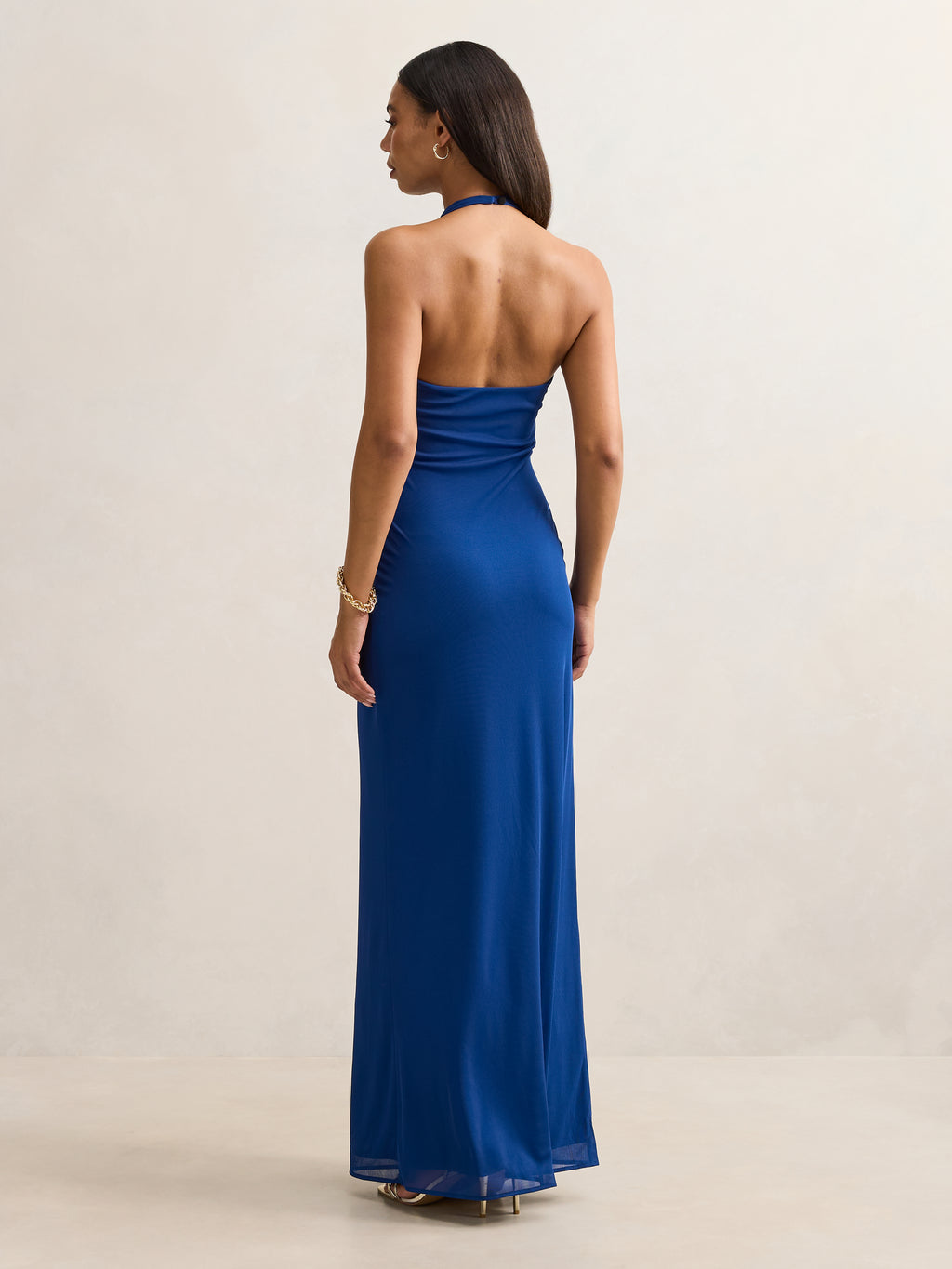 Abby Halter Mesh Maxi Dress